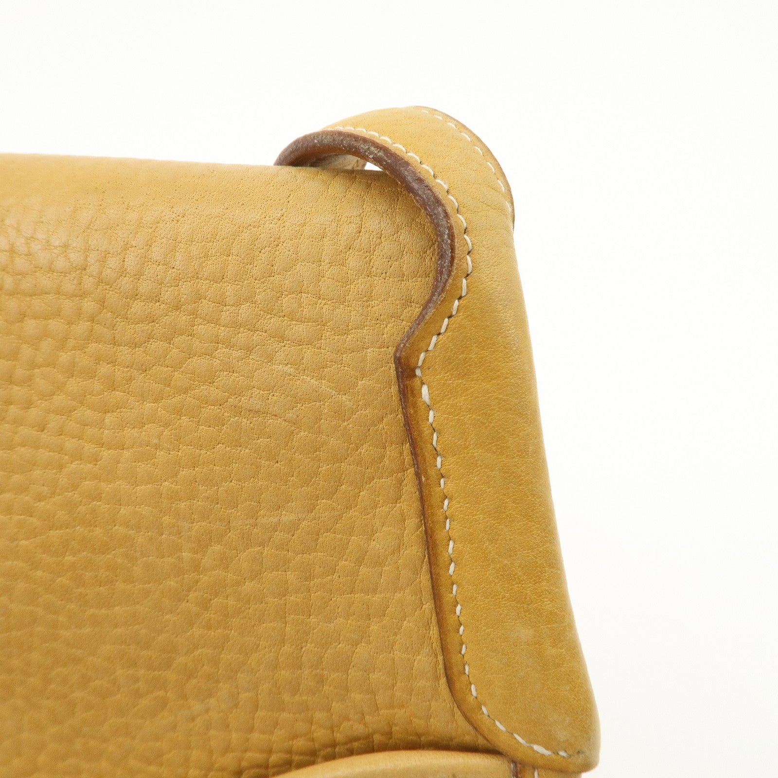 HERMES Fjord Leather Shoulder Bag OI Stamped Light Brown