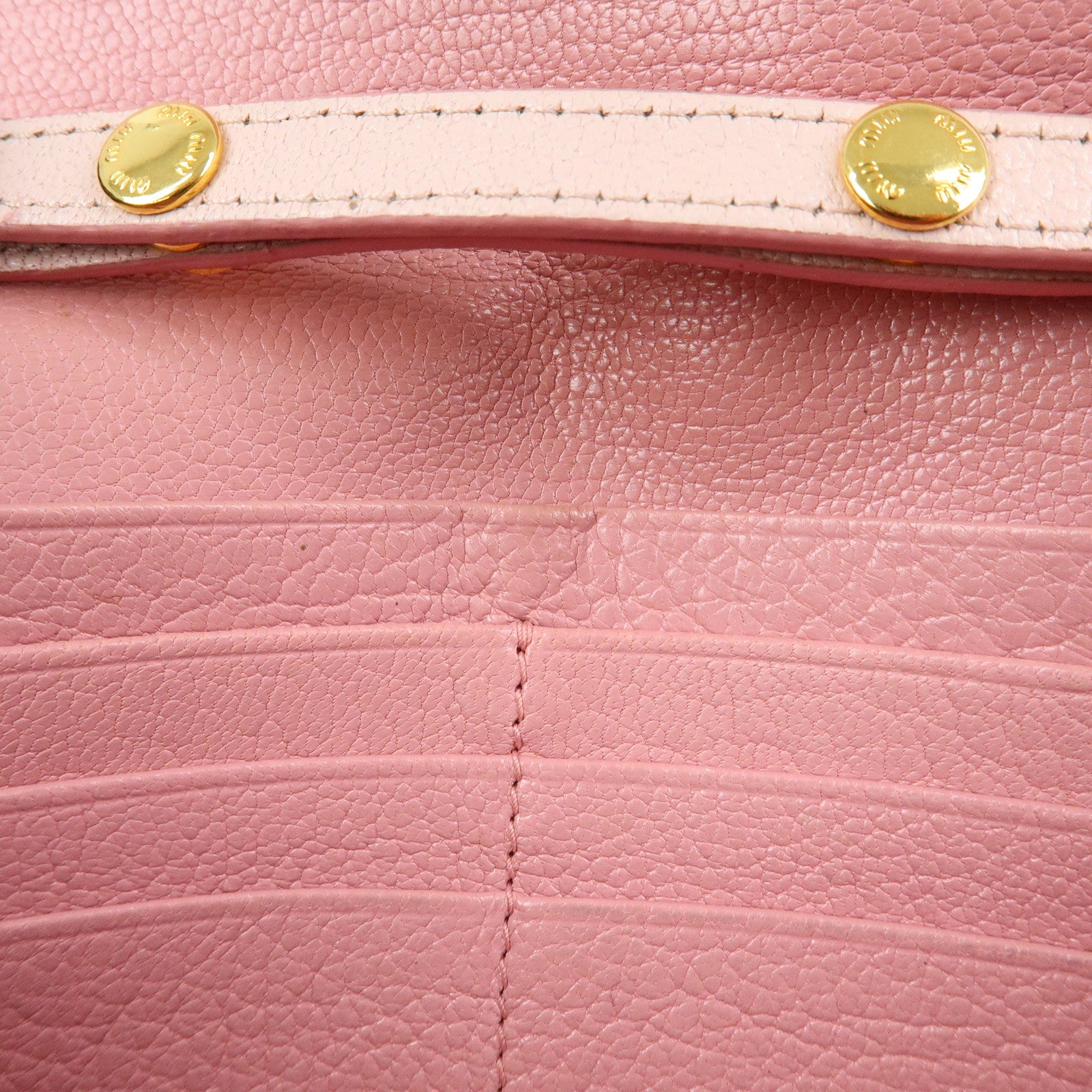 MIU MIU Madras Leather Chain Shoulder Wallet Bag Pink 5M1290