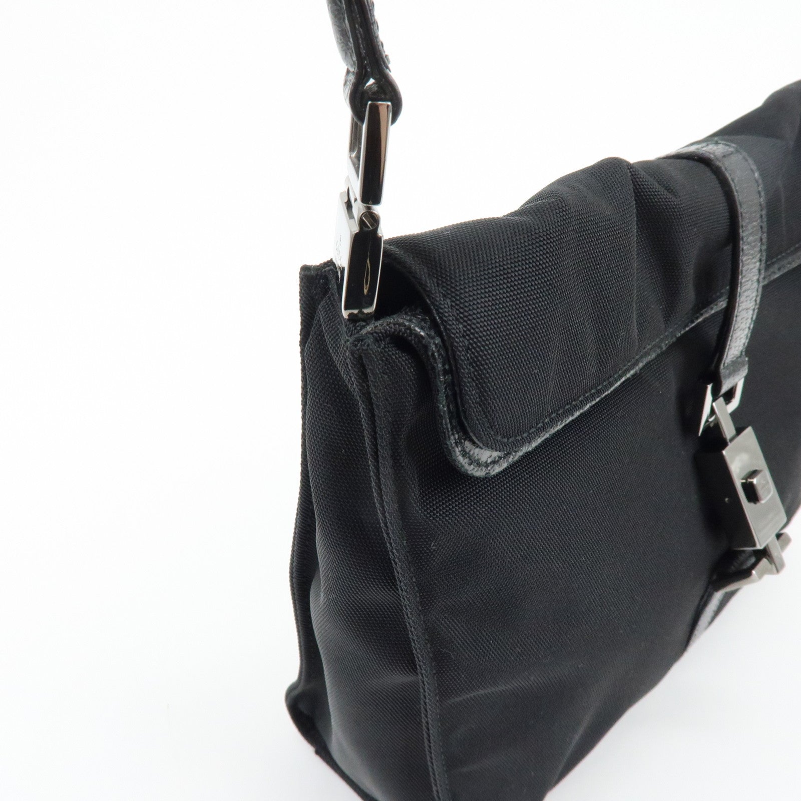 GUCCI Jackie Canvas Leather Shoulder Bag Hand  Bag Black 001・3734