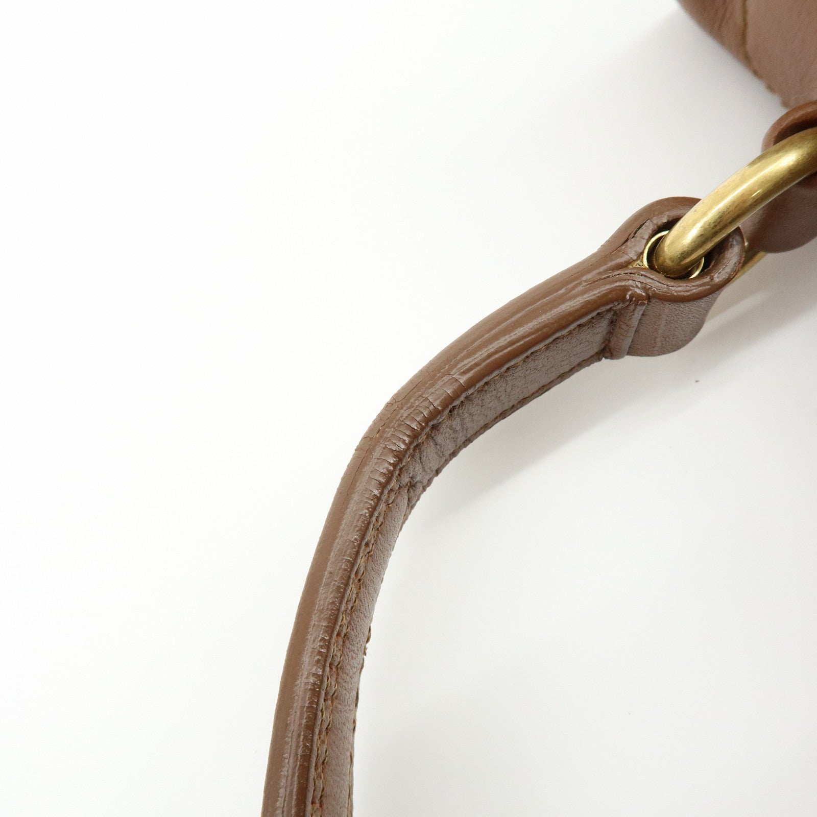 SAINT LAURENT PARIS Muse Two Leather Canvas Hand Bag Brown 229630