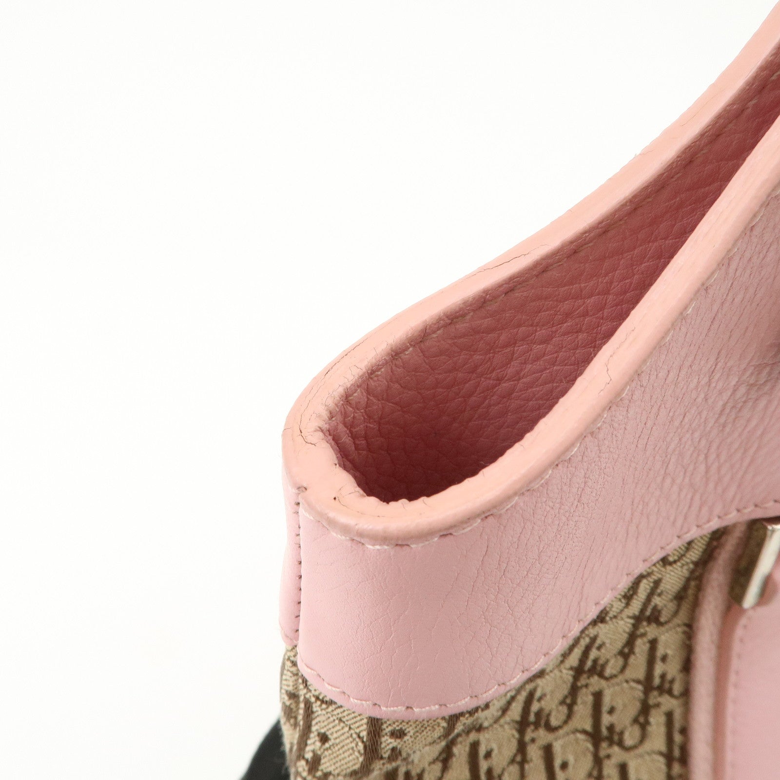 Christian Dior Trotter Street Chic Canvas Tote Bag Beige Pink