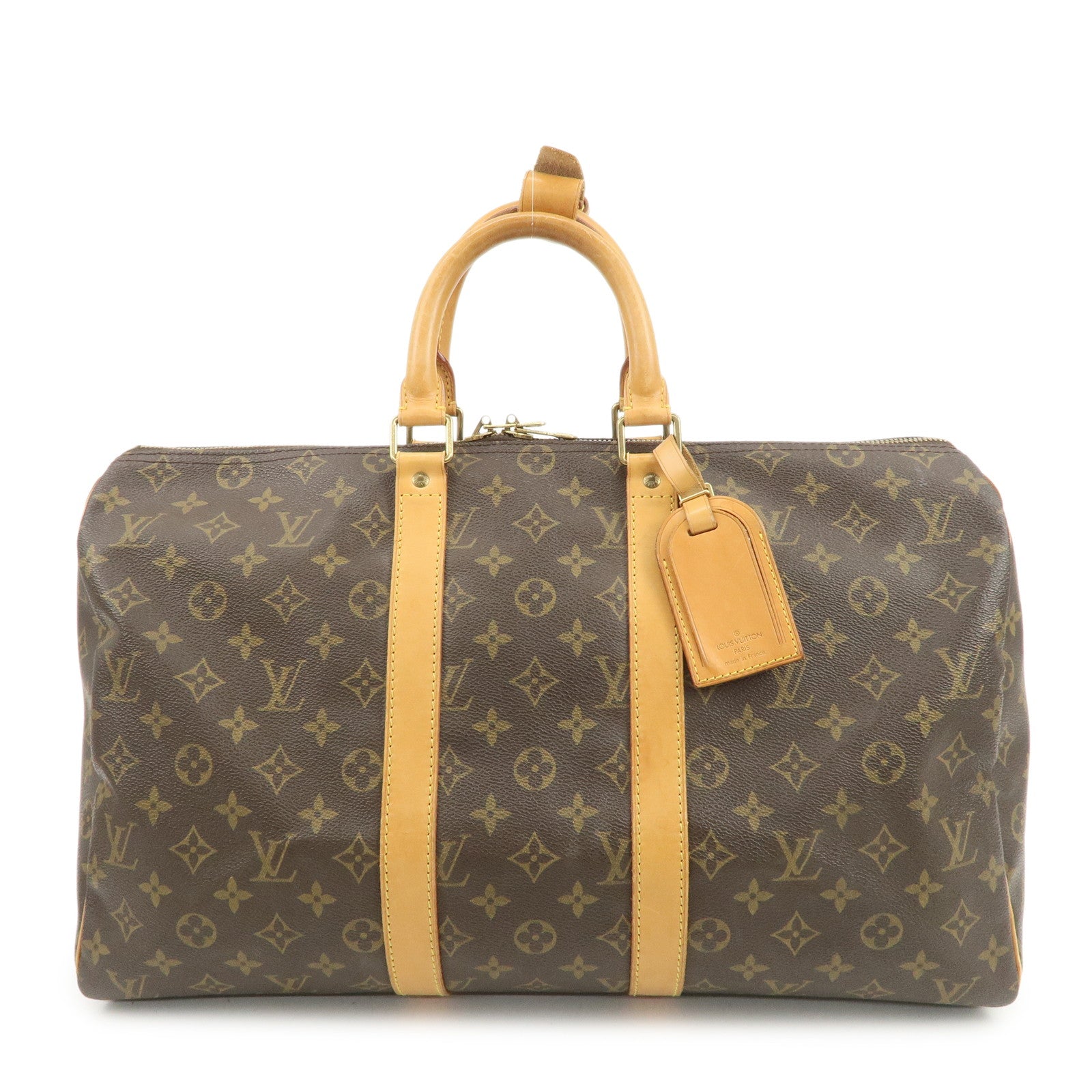 Louis Vuitton Monogram Keep All 45 Boston Bag Brown M41428