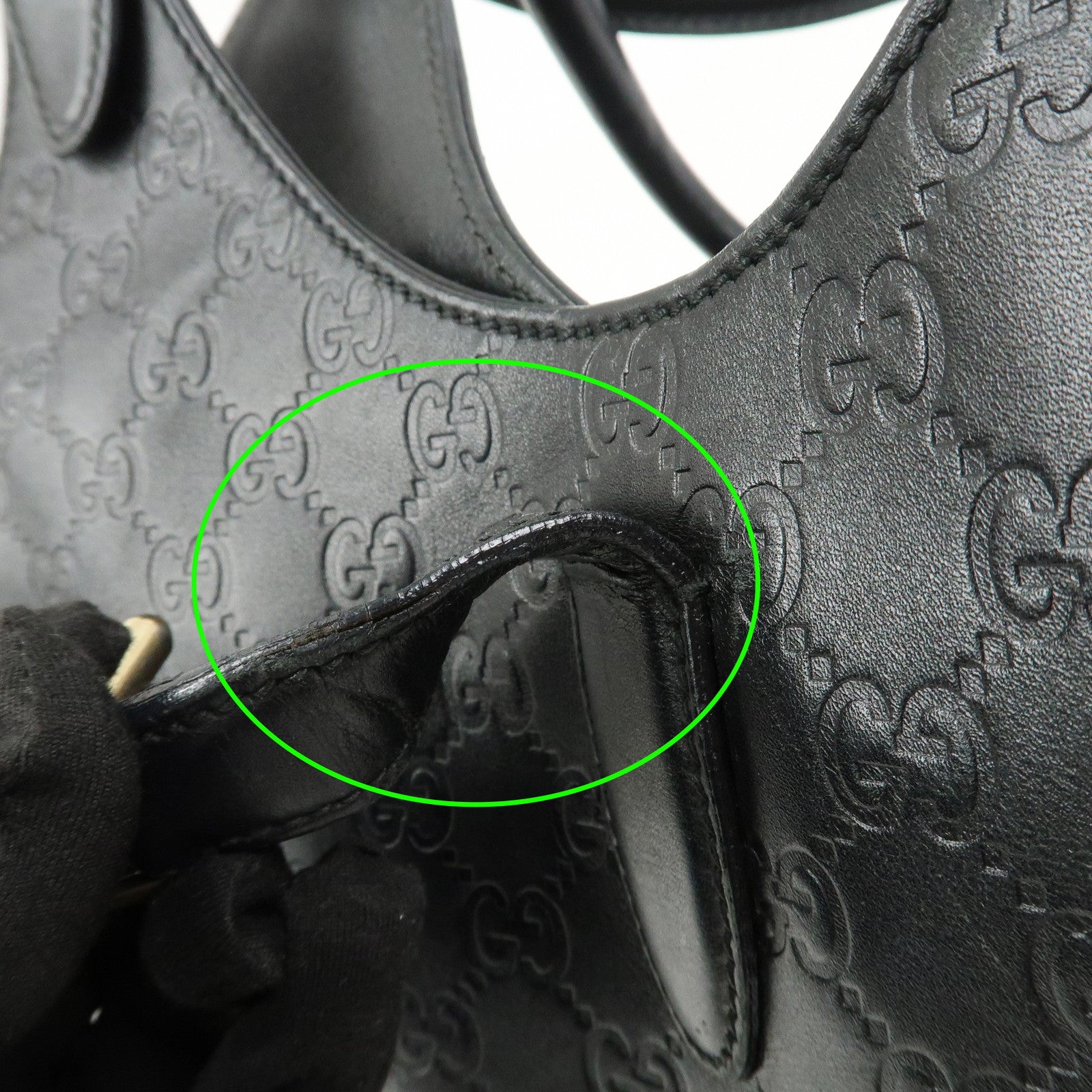 GUCCI New Jackie Guccissima Shoulder Bag Hand Bag Black 145819