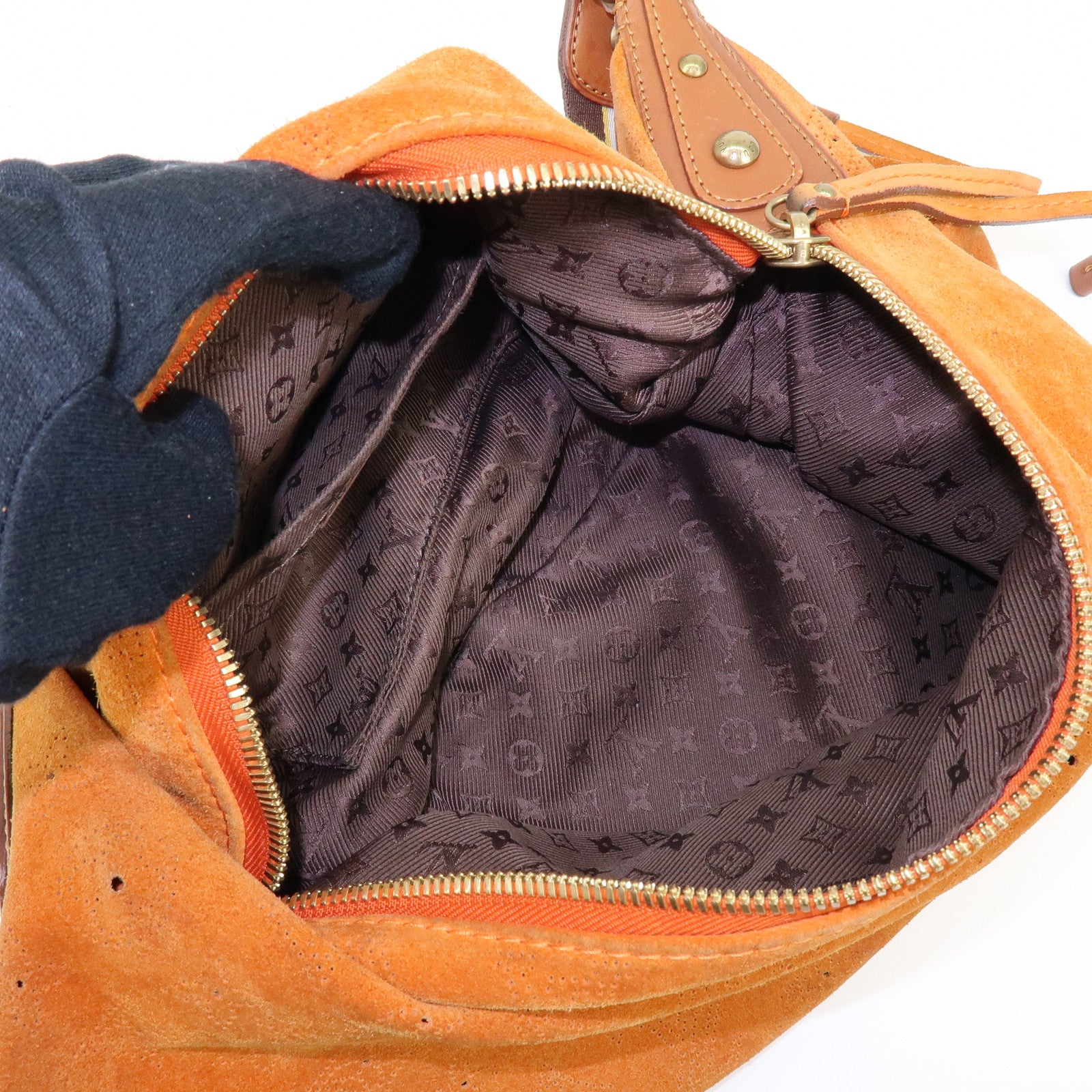 Louis Vuitton Monogram Onata GM Suede Shoulder Bag Orange M95119