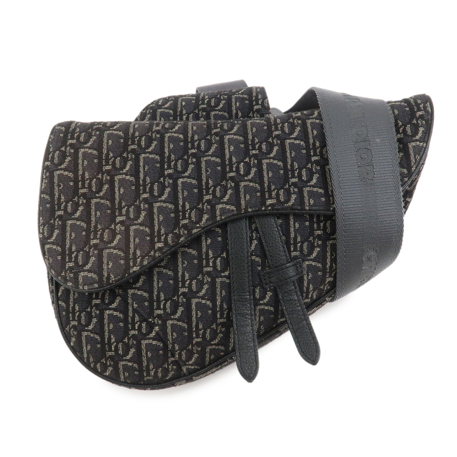 Christian Dior Oblique Saddle Jacquard Canvas Leather Waist Bag