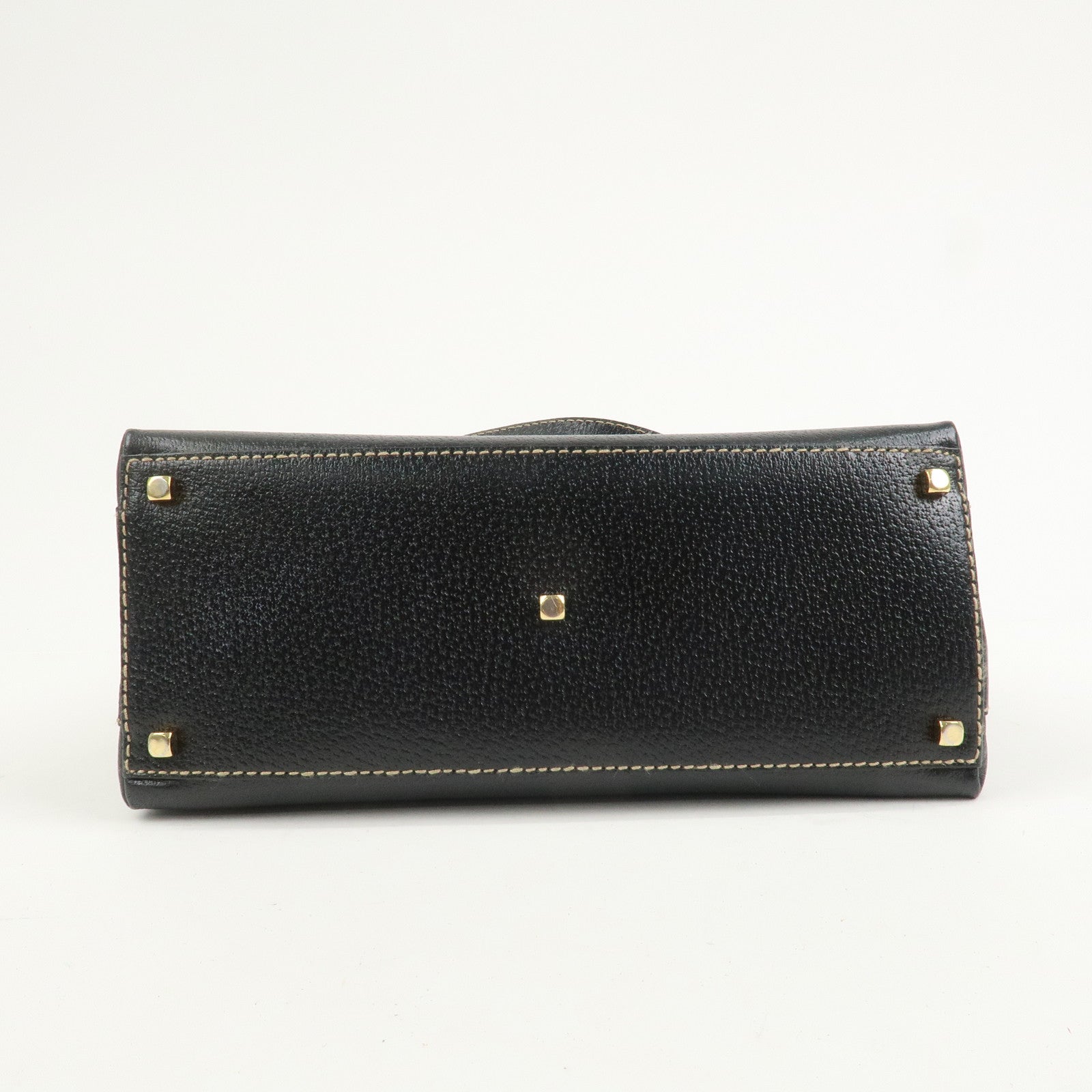 Ferragamo Gancini Leather 2 Way Bag Hand Bag Shoulder Bag Black