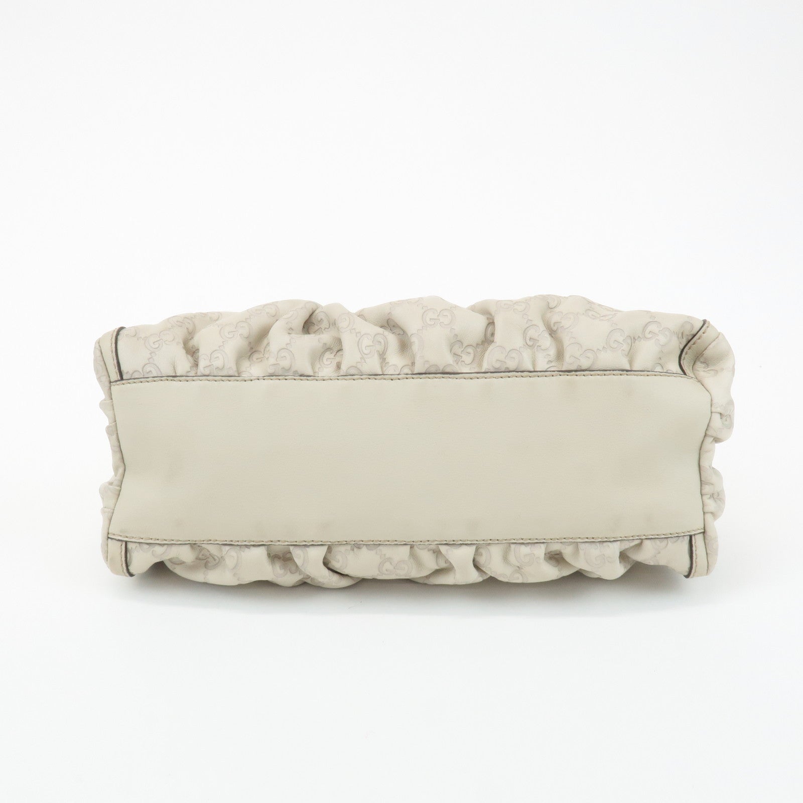 GUCCI Abbey Guccissima Leather Shoulder Bag Hand Bag Ivory 190525 Used