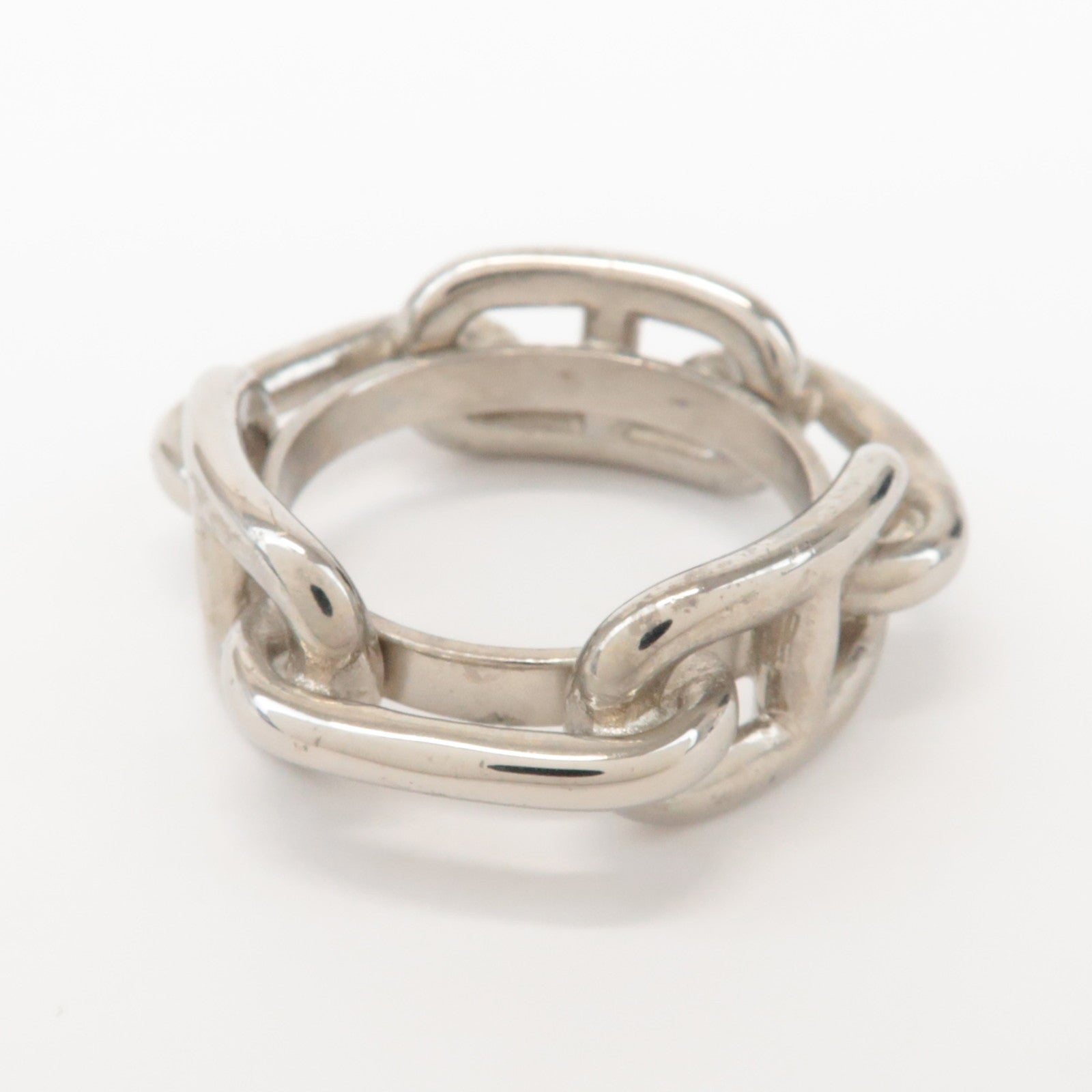 HERMES Metal Scarf Ring Scarf Charm Silver