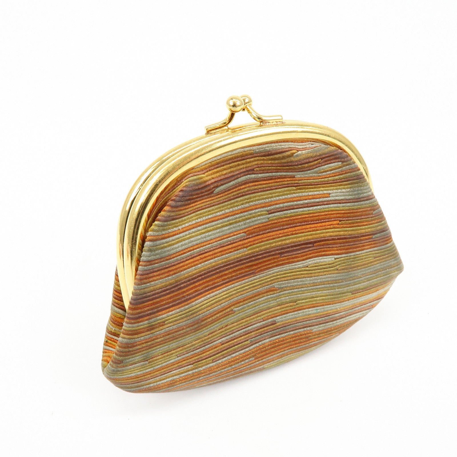 HERMES Emile Vibrato Coin Case Coin Purse □F Stamped Orange