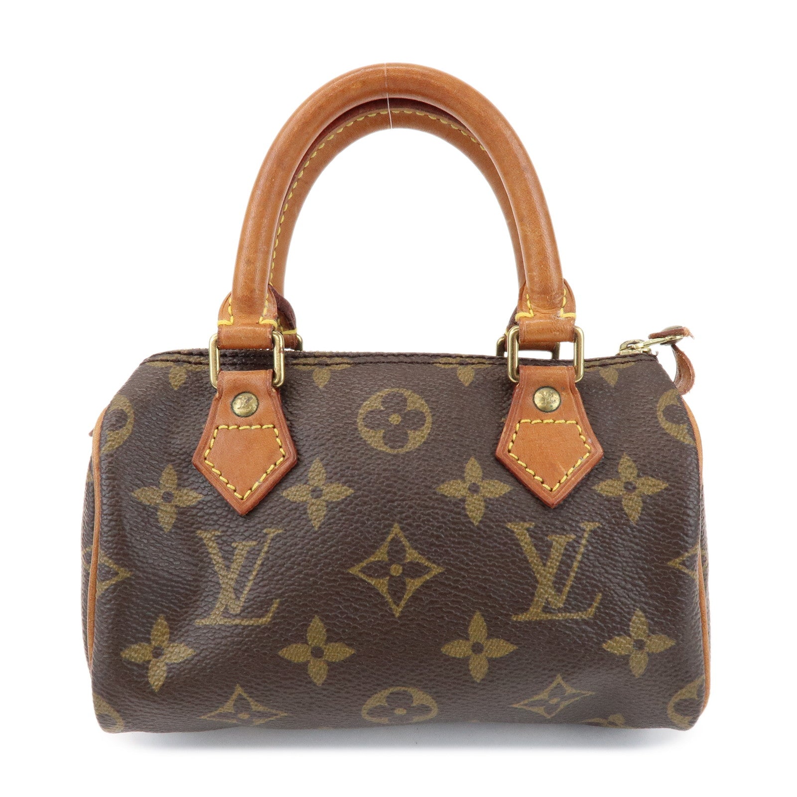 Louis Vuitton Monogram Mini Speedy Hand Bag Boston Bag Brown M41534