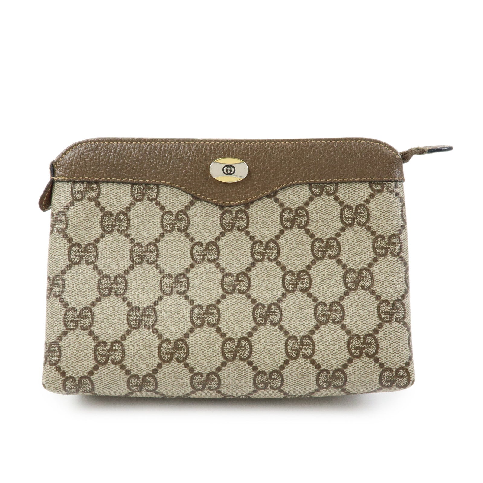 GUCCI Old Gucci GG Supreme PVC Leather Cosmetic Pouch 89.01.020