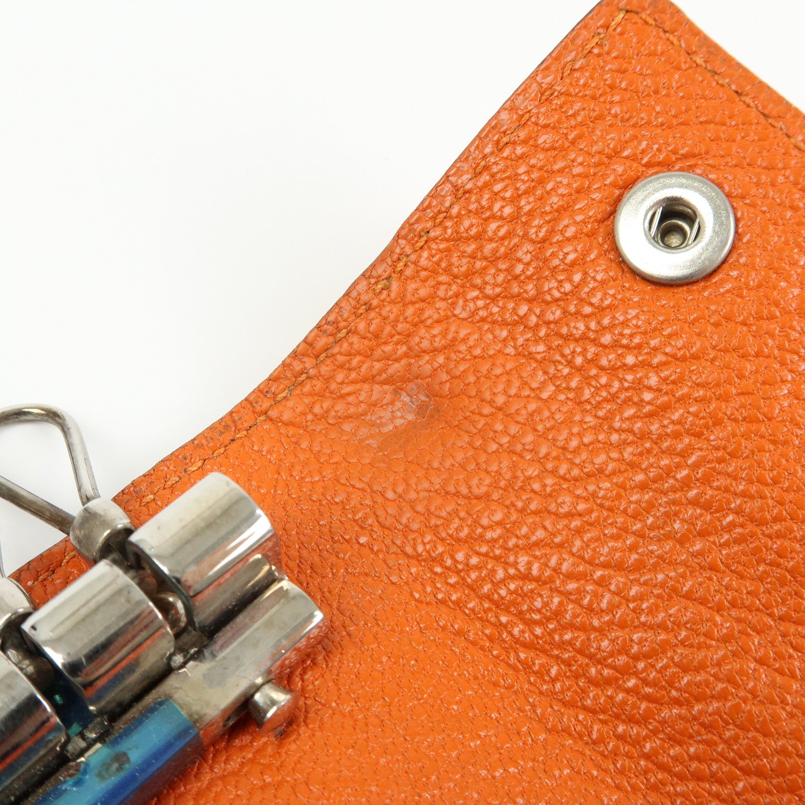 HERMES Sellier Togo Leather 4 Key Case Key Holder □F Stamped Orange