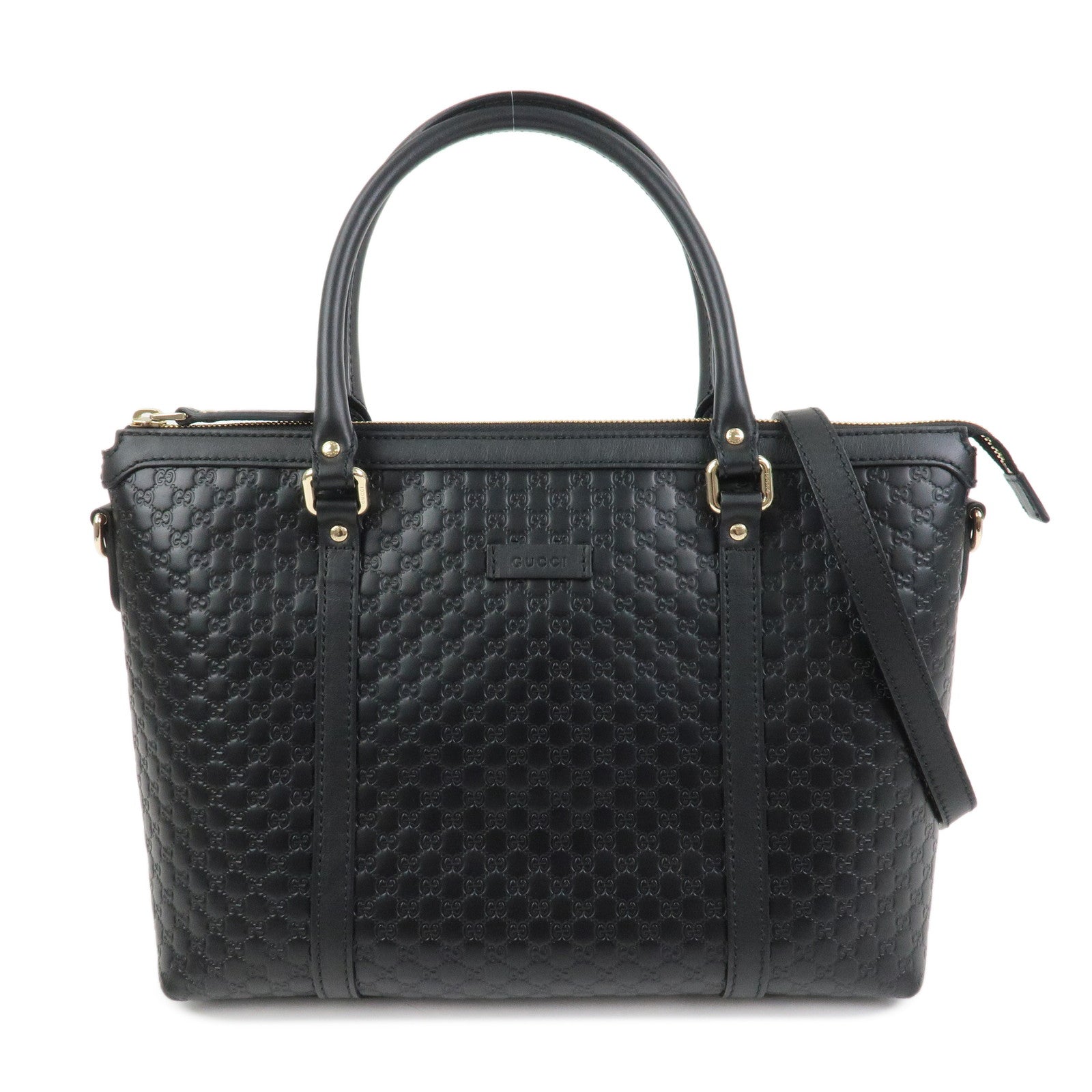 GUCCI Micro Guccissima Leather 2Way Hand Shoulder Bag Black 449659