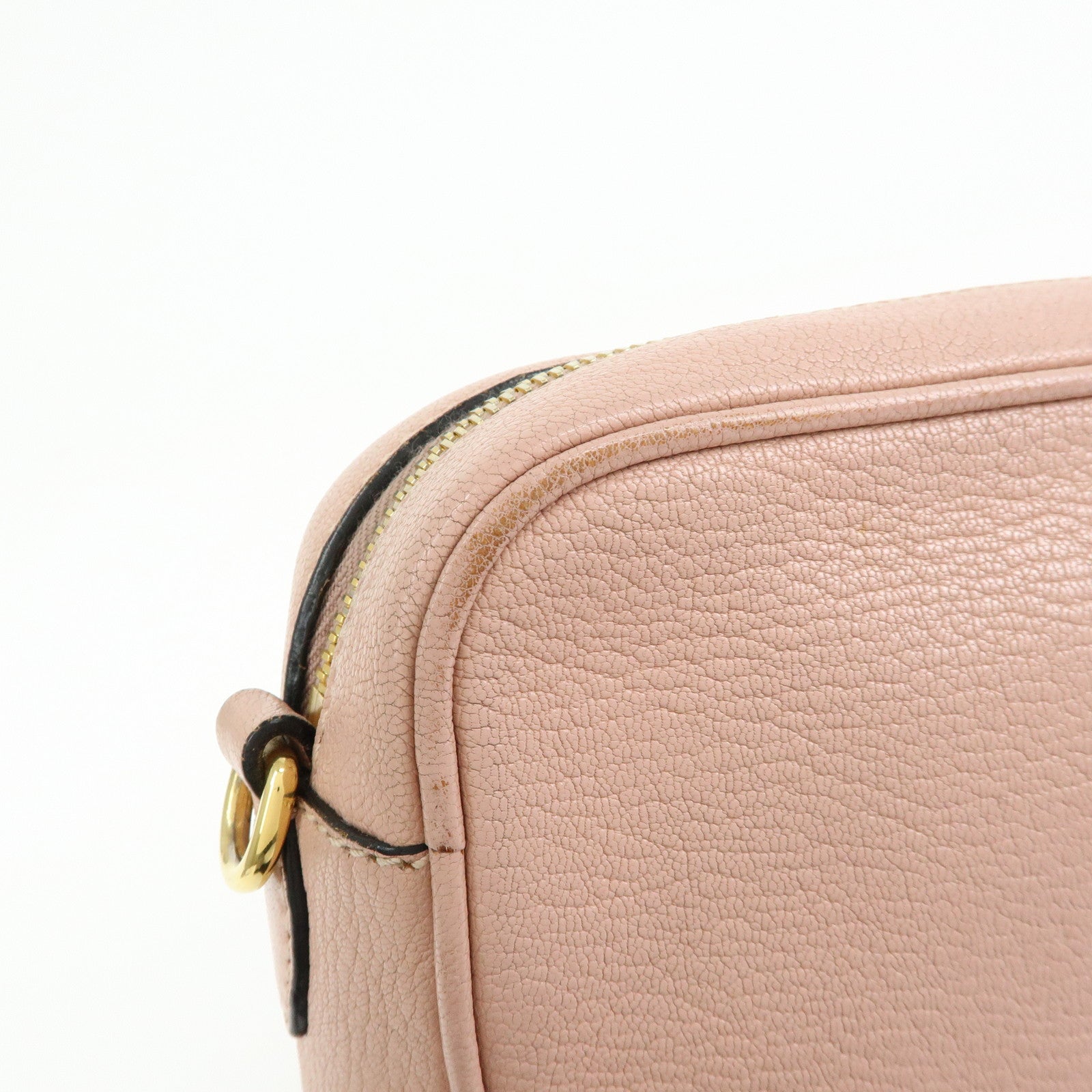 MIU MIU Leather Ribbon Shoulder Bag Crossbody Pink