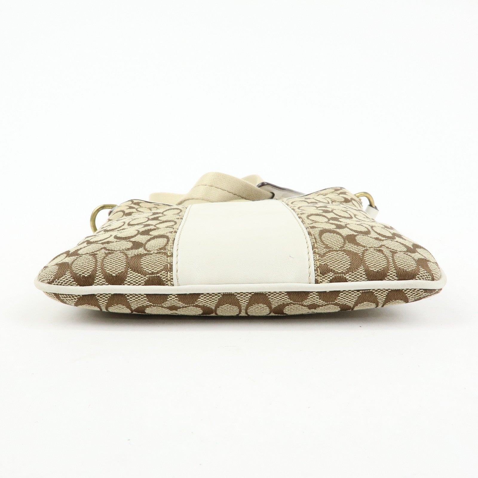 COACH Signature Set of 2 Shoulder Bag Crossbody Bag Brown Ivory