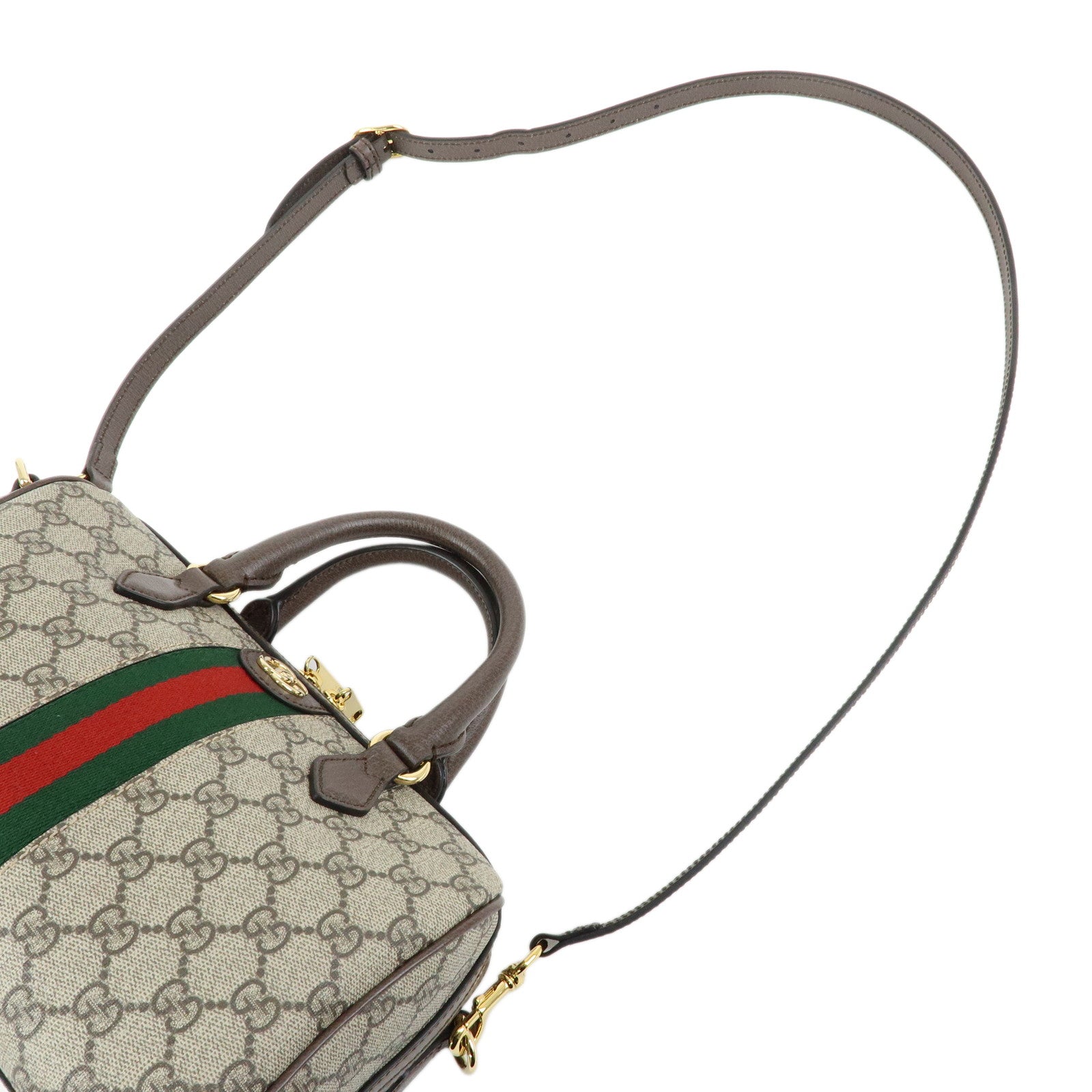 GUCCI Ophidia Sherry GG Supreme Leather 2Way Boston Bag 772061