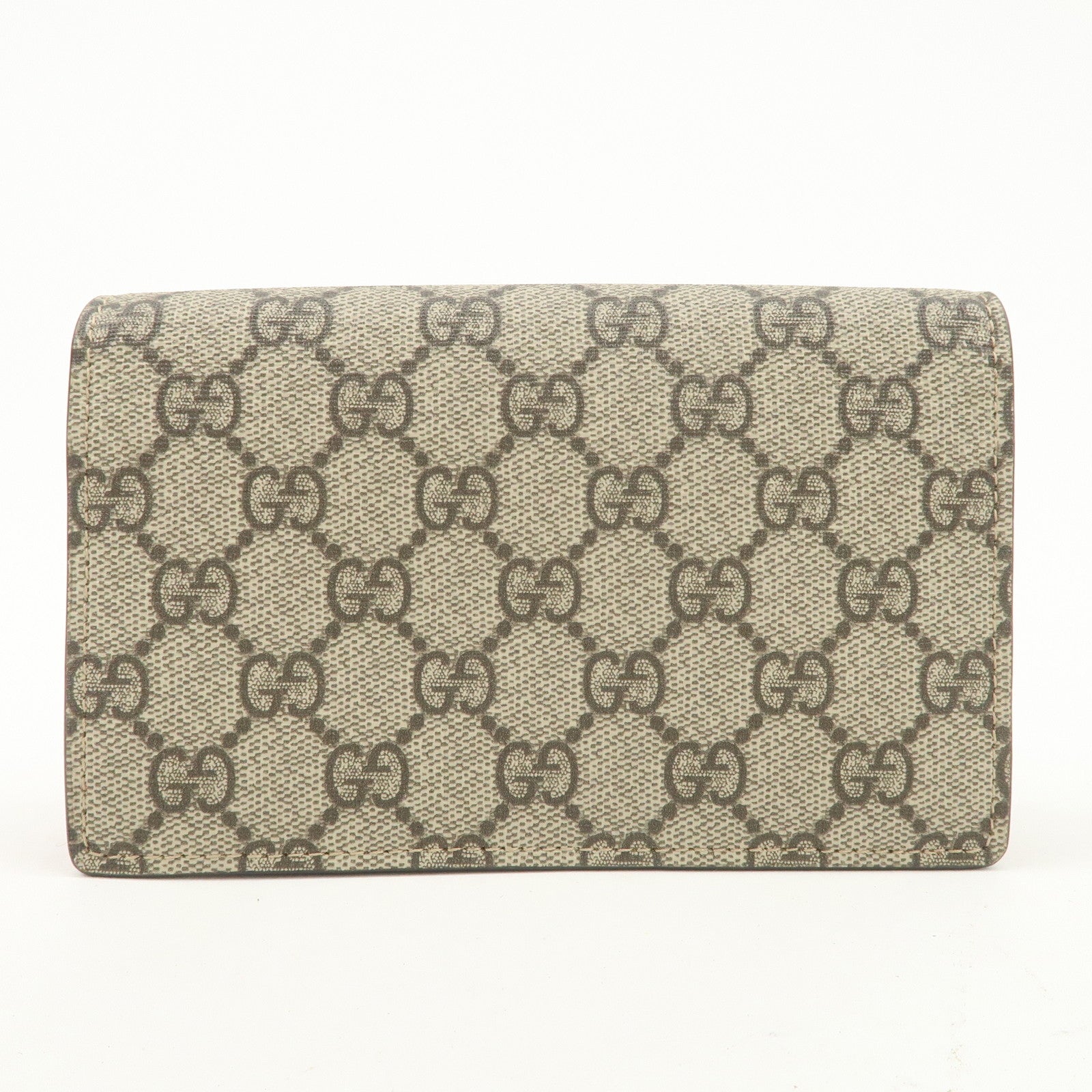 GUCCI GG Supreme Leather Cherry Chain Shoulder Bag Beige Red 481291