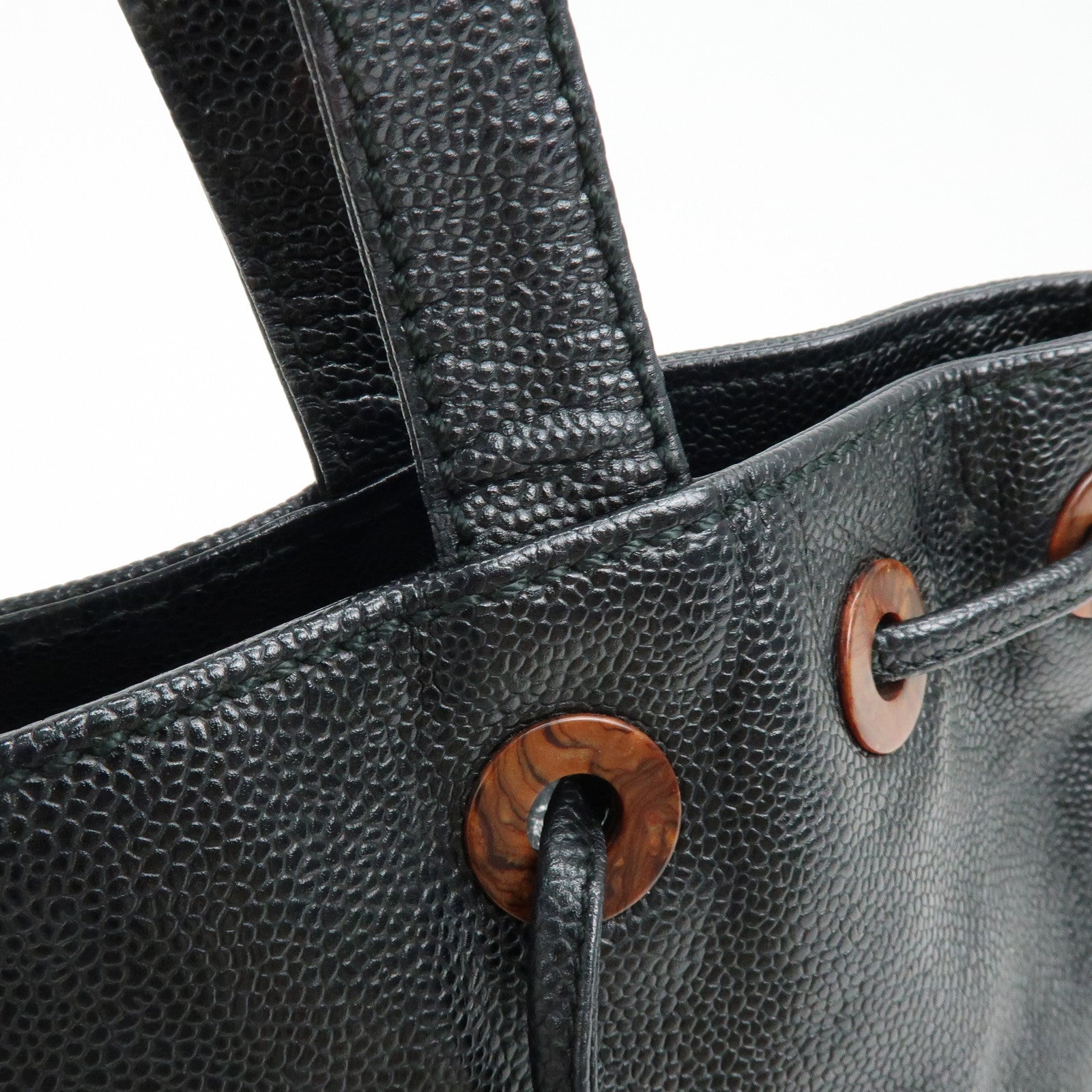 CHANEL COCO Mark Caviarskin Tote Bag Shoulder Bag Black
