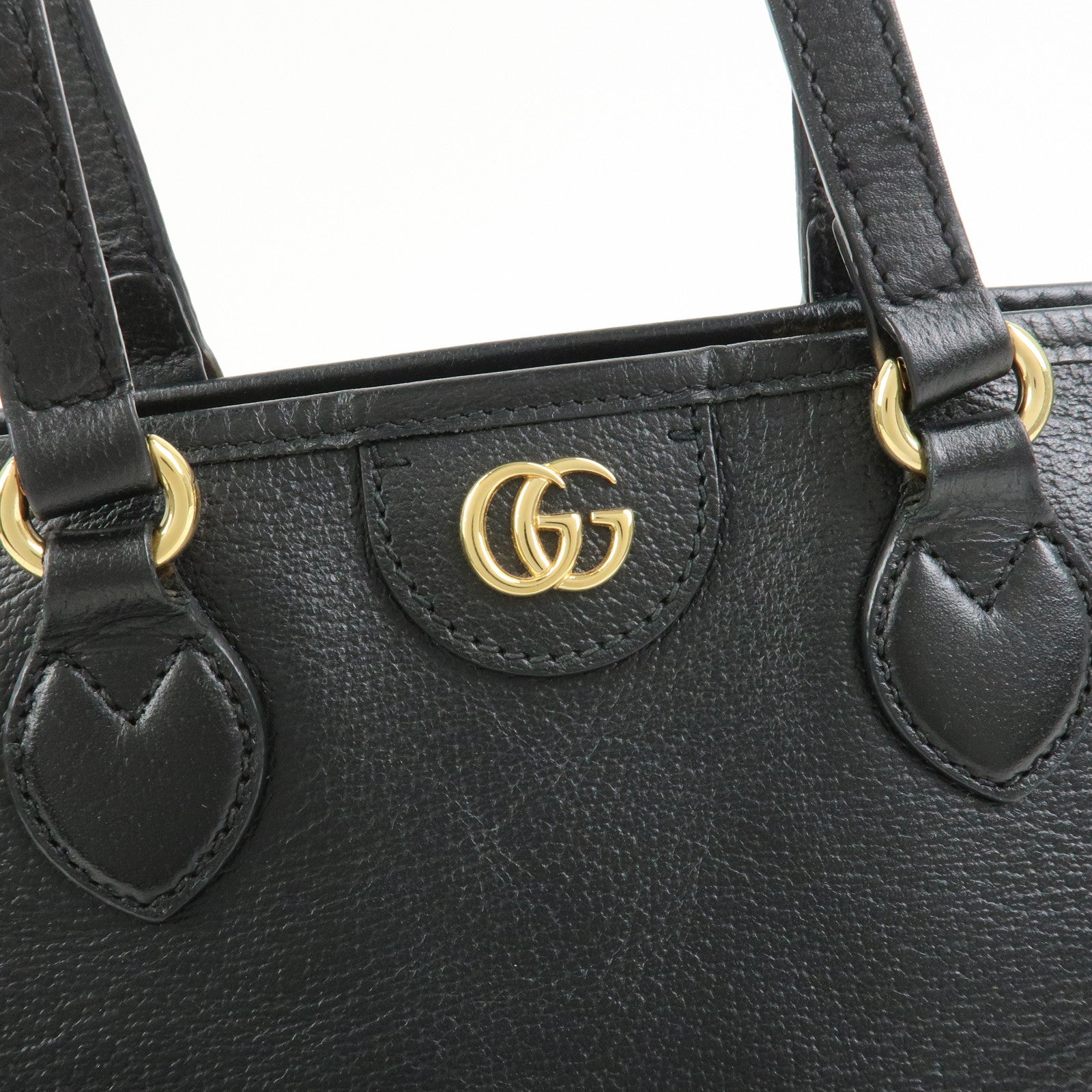 GUCCI GG Marmont Leather Tote Bag Shoulder Bag Black 765043
