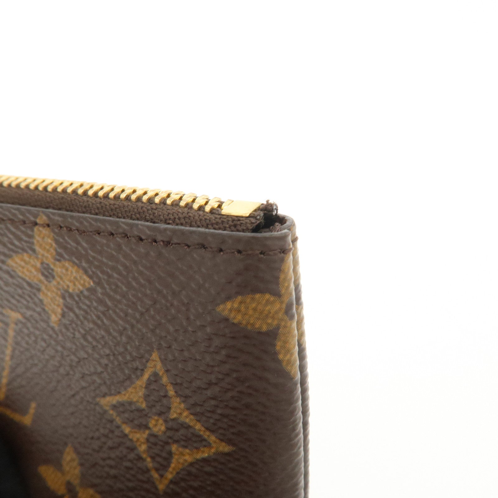 Louis Vuitton Monogram Pochette Cles Coin Case Key Case Brown M62650