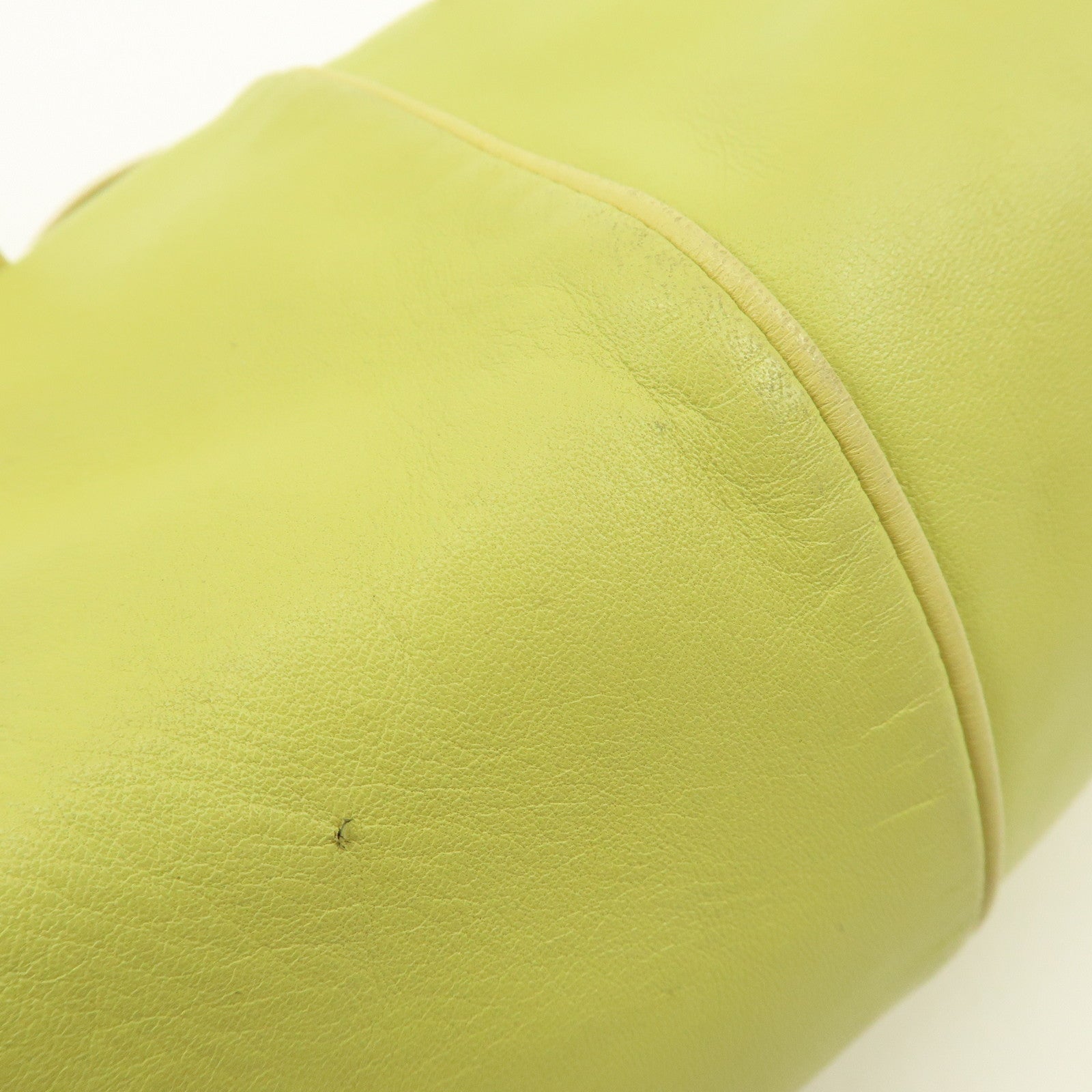 LOEWE Logo Nappa Leather Mini Hand Bag Boston Bag Lime Green