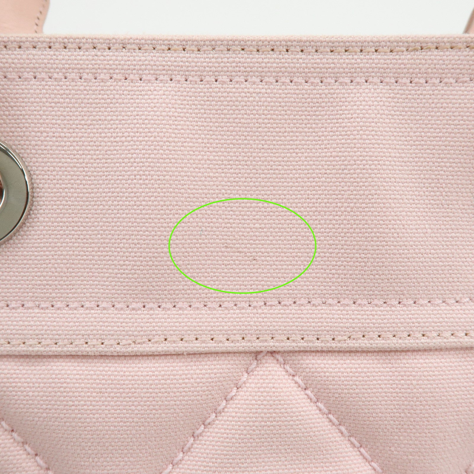 CHANEL Paris Biarritz PM Canvas Leather Tote Bag Pink A34208