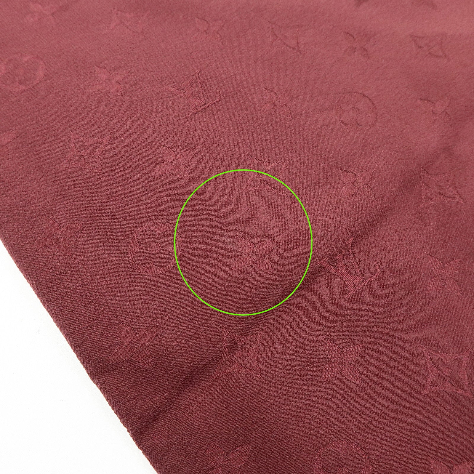 Louis Vuitton Monogram Silk 100% Scarf Shawl Bordeaux