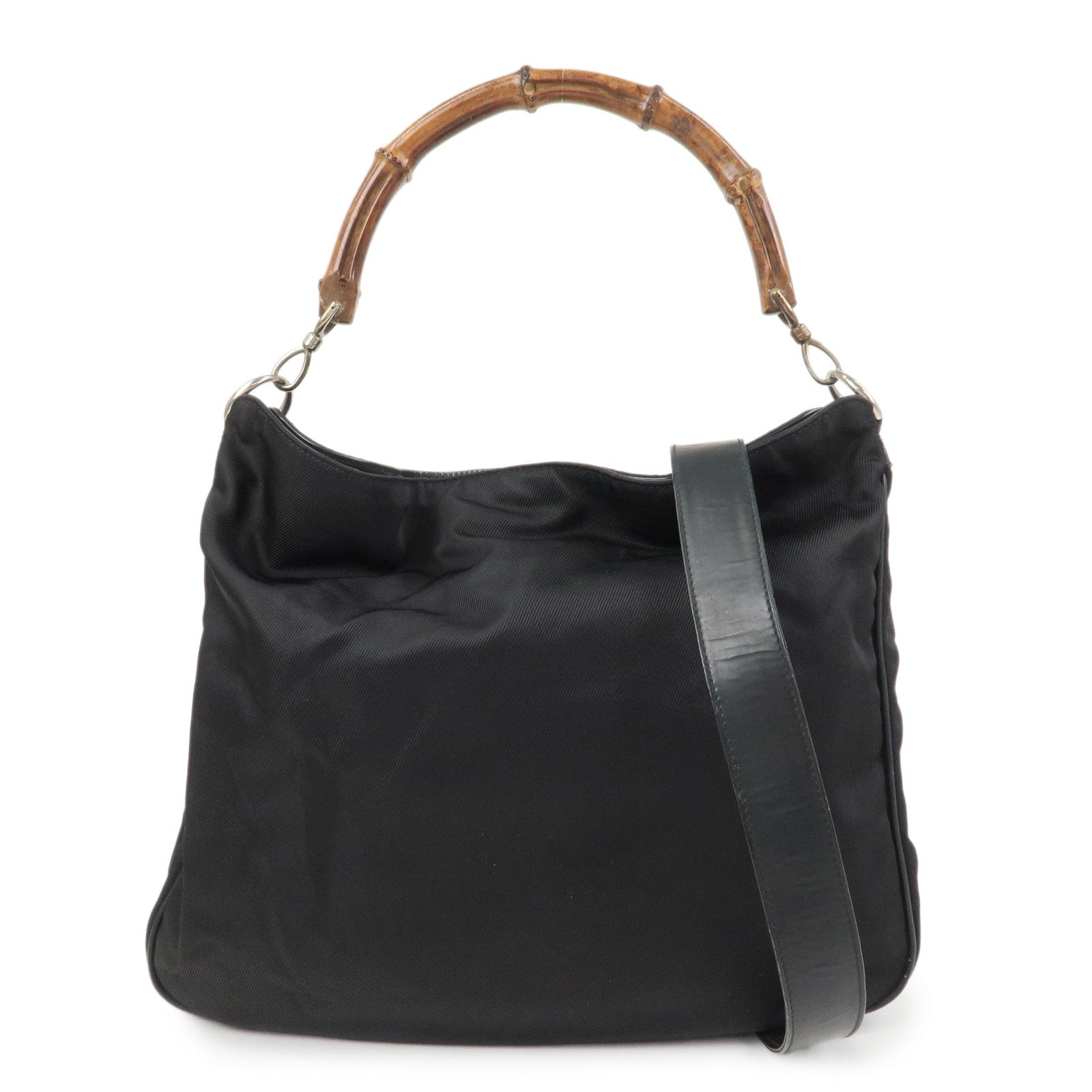 GUCCI Bamboo Nylon 2Way Bag Hand Bag Shoulder Bag  001.2404