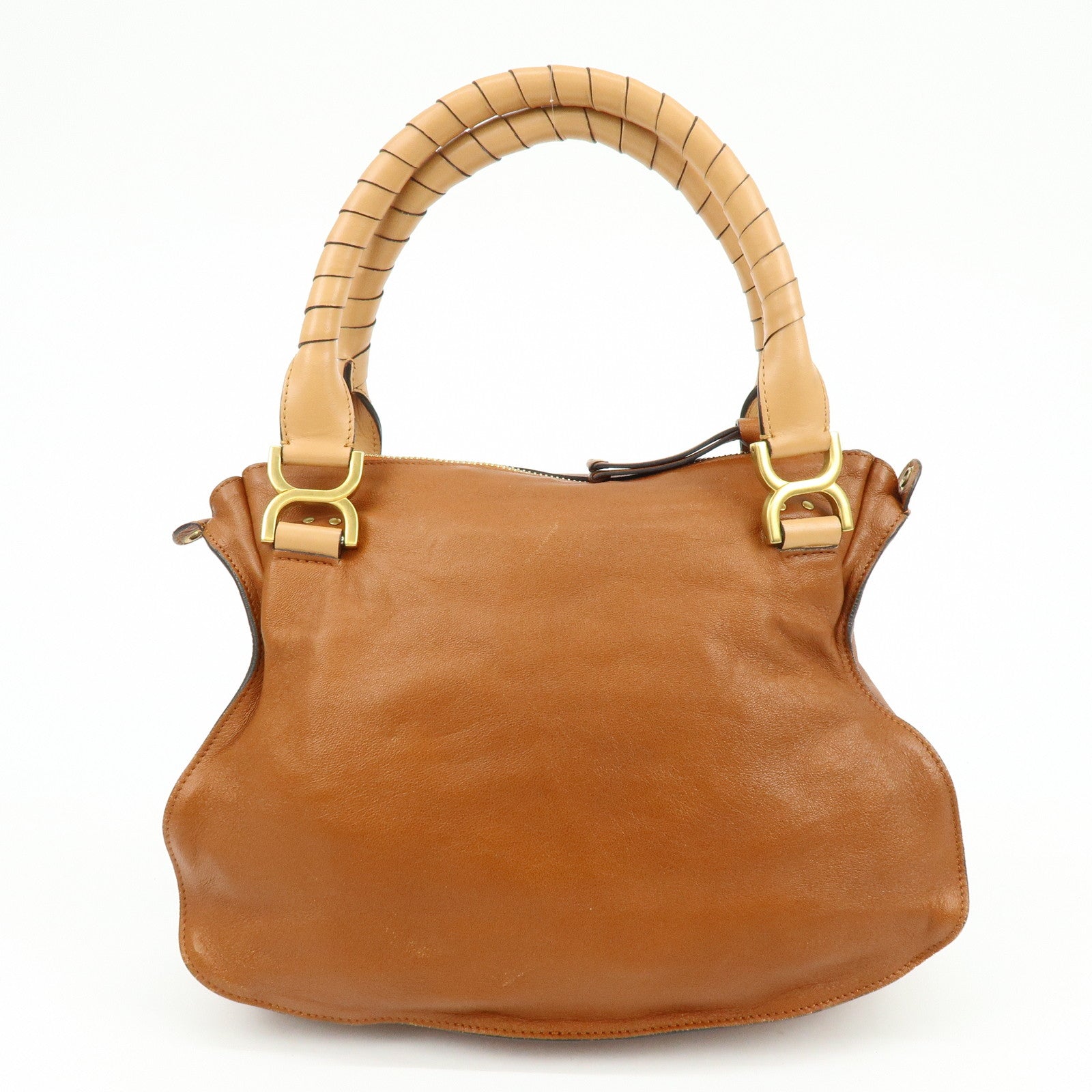 Chloe Marcie Leather 2Way Bag Shoulder Bag Hand Bag Brown