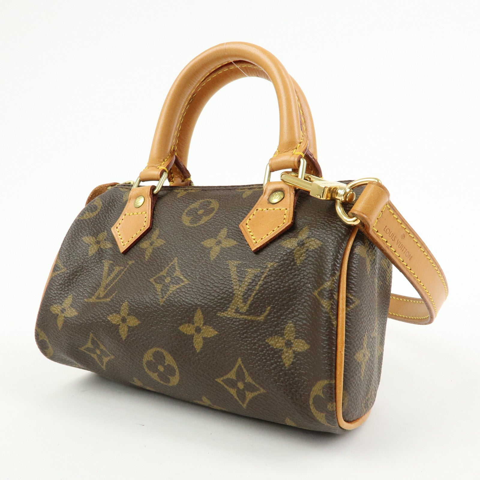 Louis Vuitton Monogram Mini Speedy Hand Bag & Strap Brown M41534