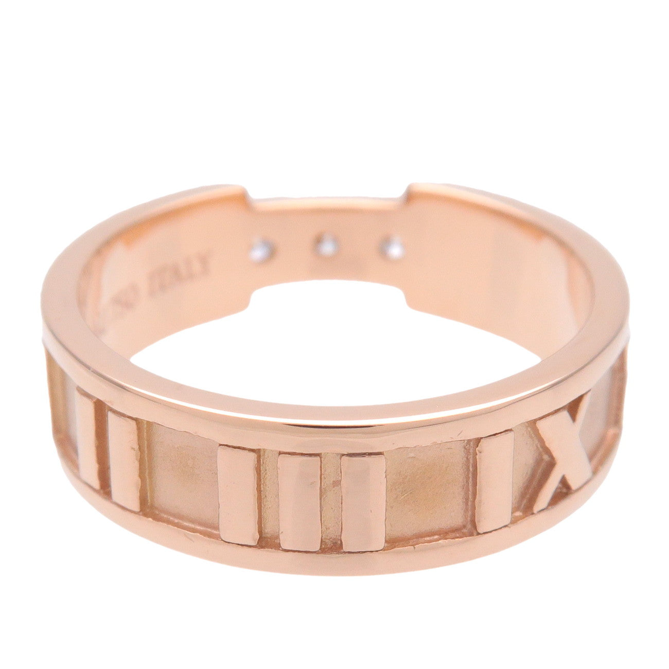 Tiffany & Co Atlas 3P Diamond Ring K18PG 750PG Rose Gold US6 EU51.5