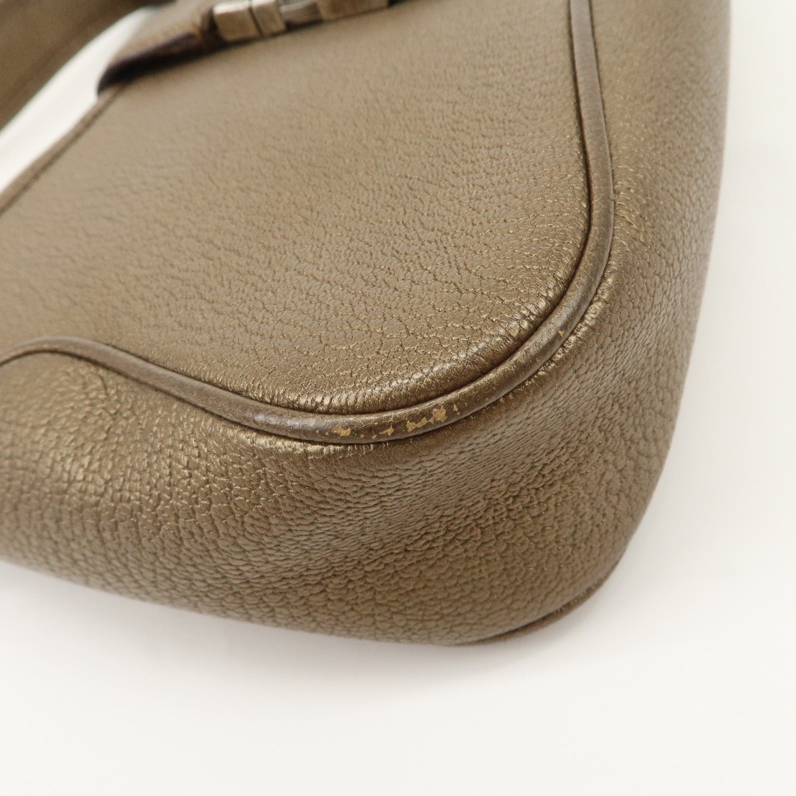 Ferragamo Leather Shoulder Bag Hand Bag Bronze