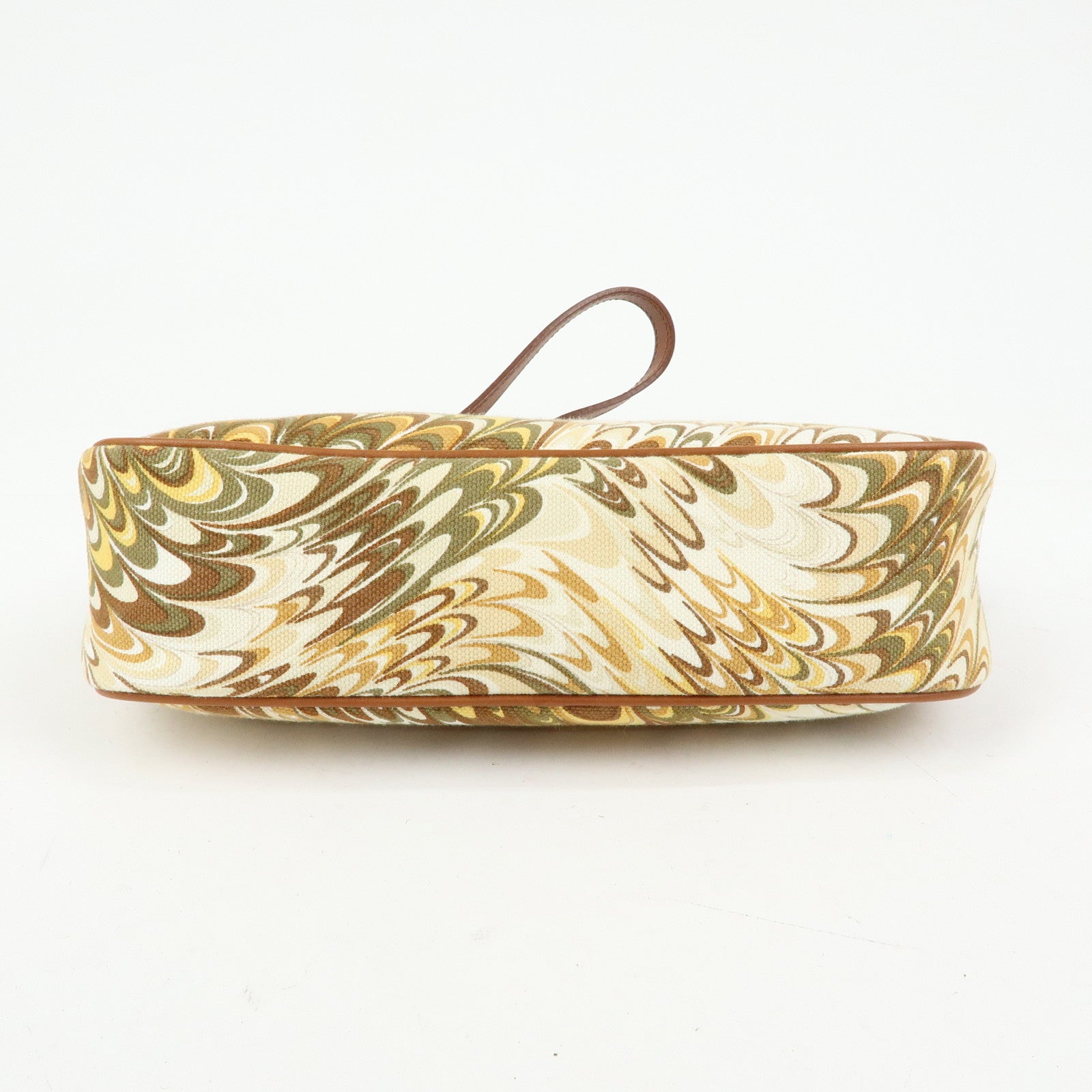 CELINE Canvas Leather Mini Hand Bag Brown Beige