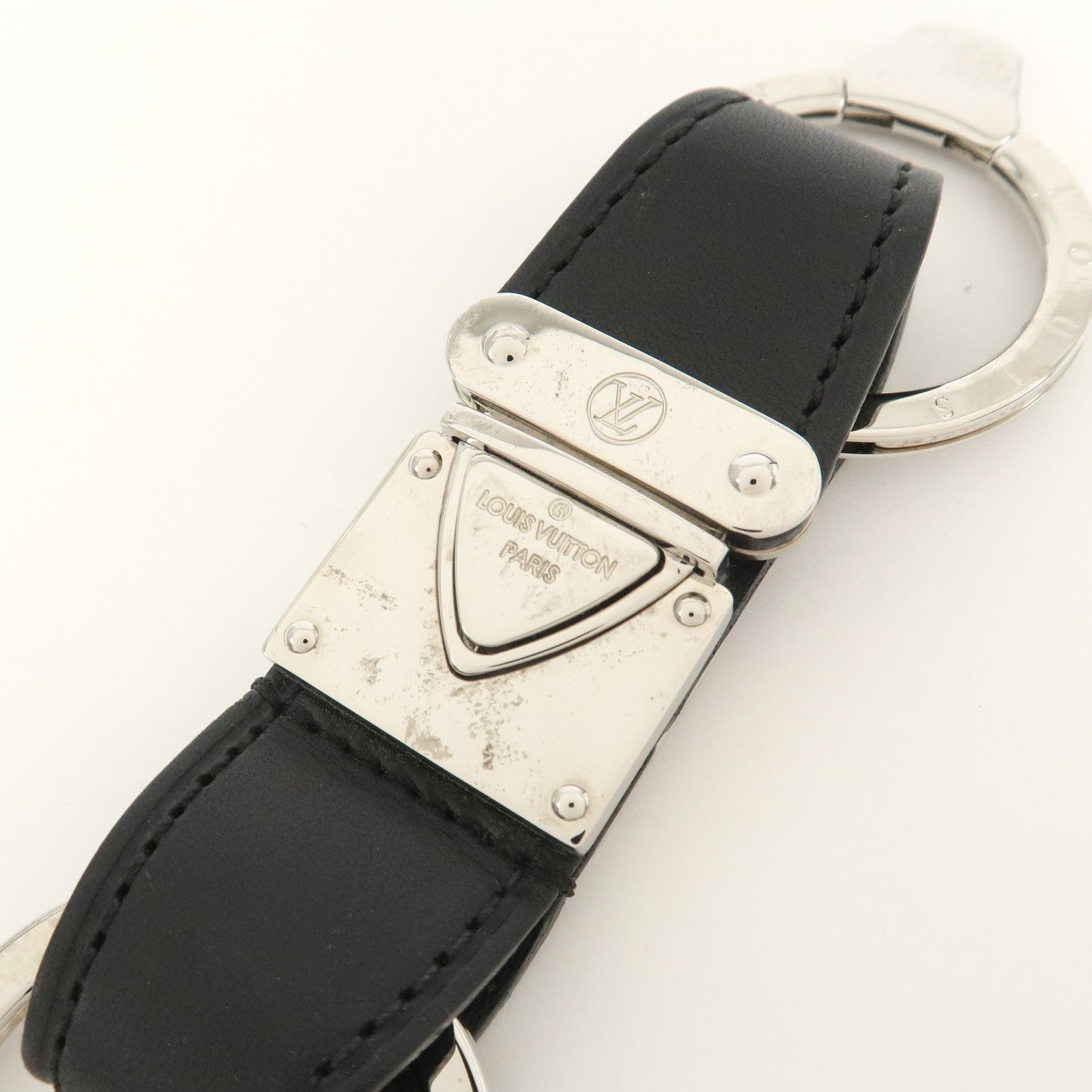 Louis Vuitton Porte Cles Valle Key Ring Key Chain Black M85034
