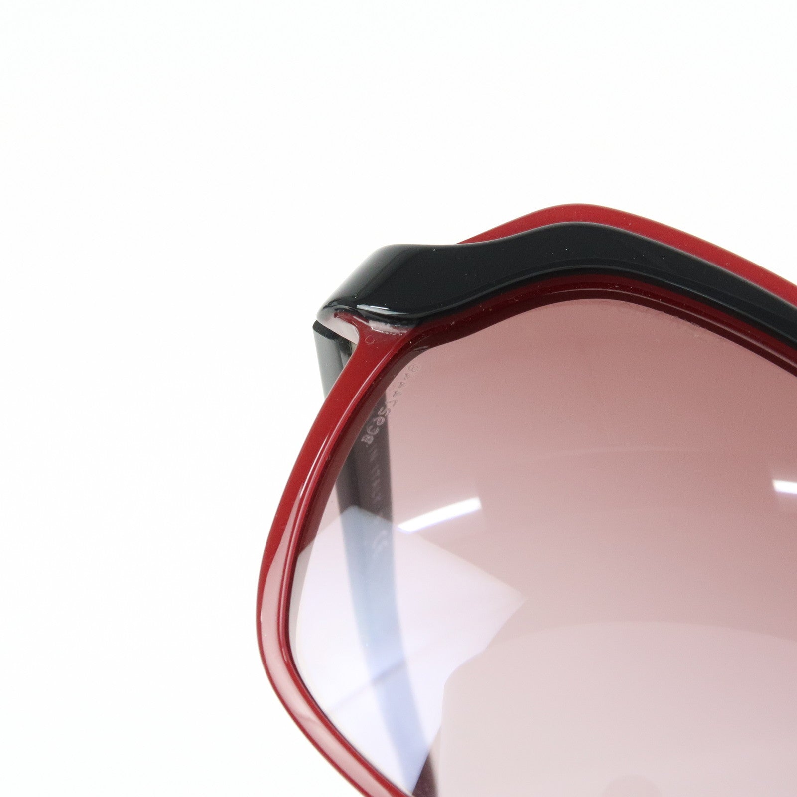 CHANEL COCO Mark Plastic Sunglasses Bordeaux Black 5228 60□17