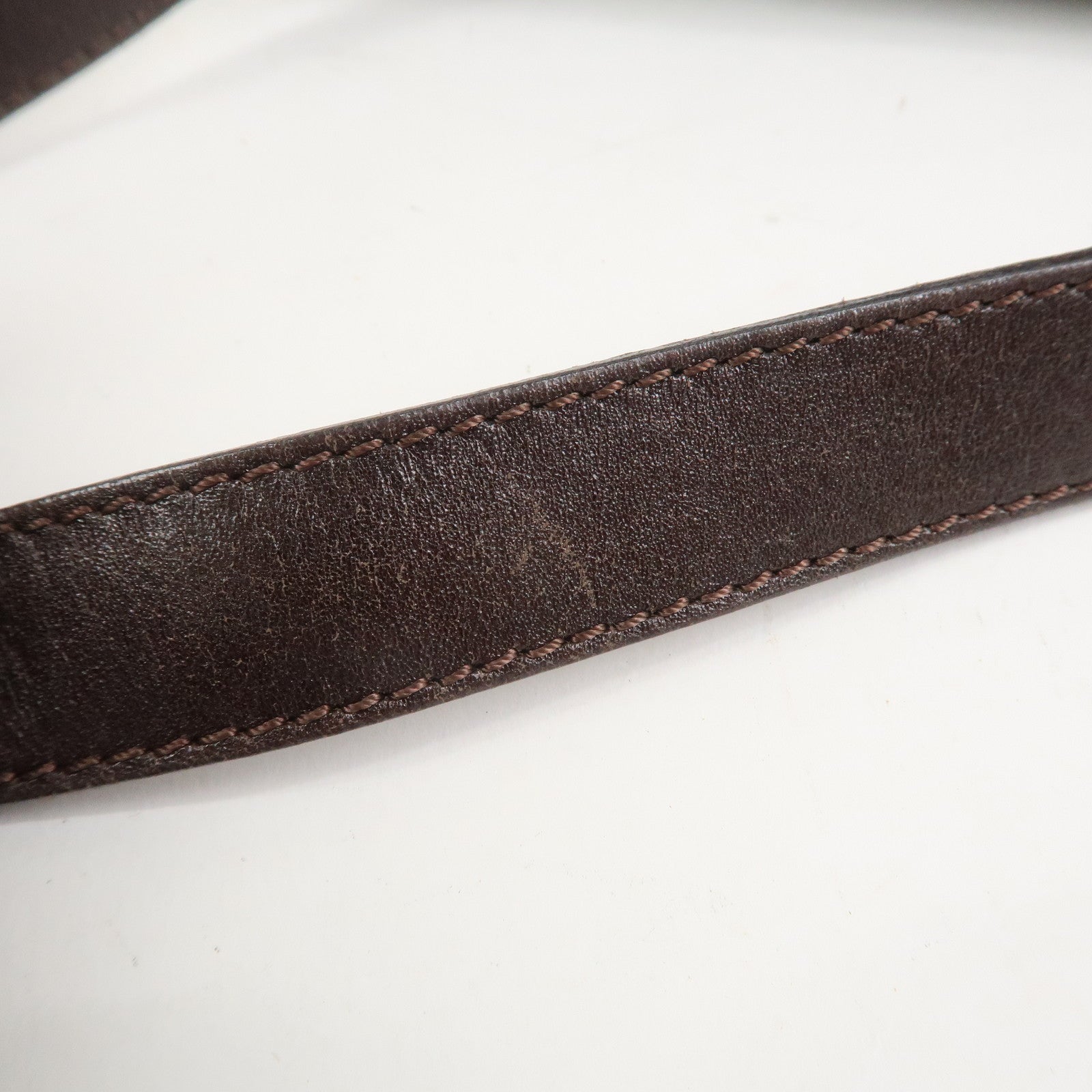 FENDI Mamma Baguette Zucca Canvas Leather Shoulder Bag Brown 26325