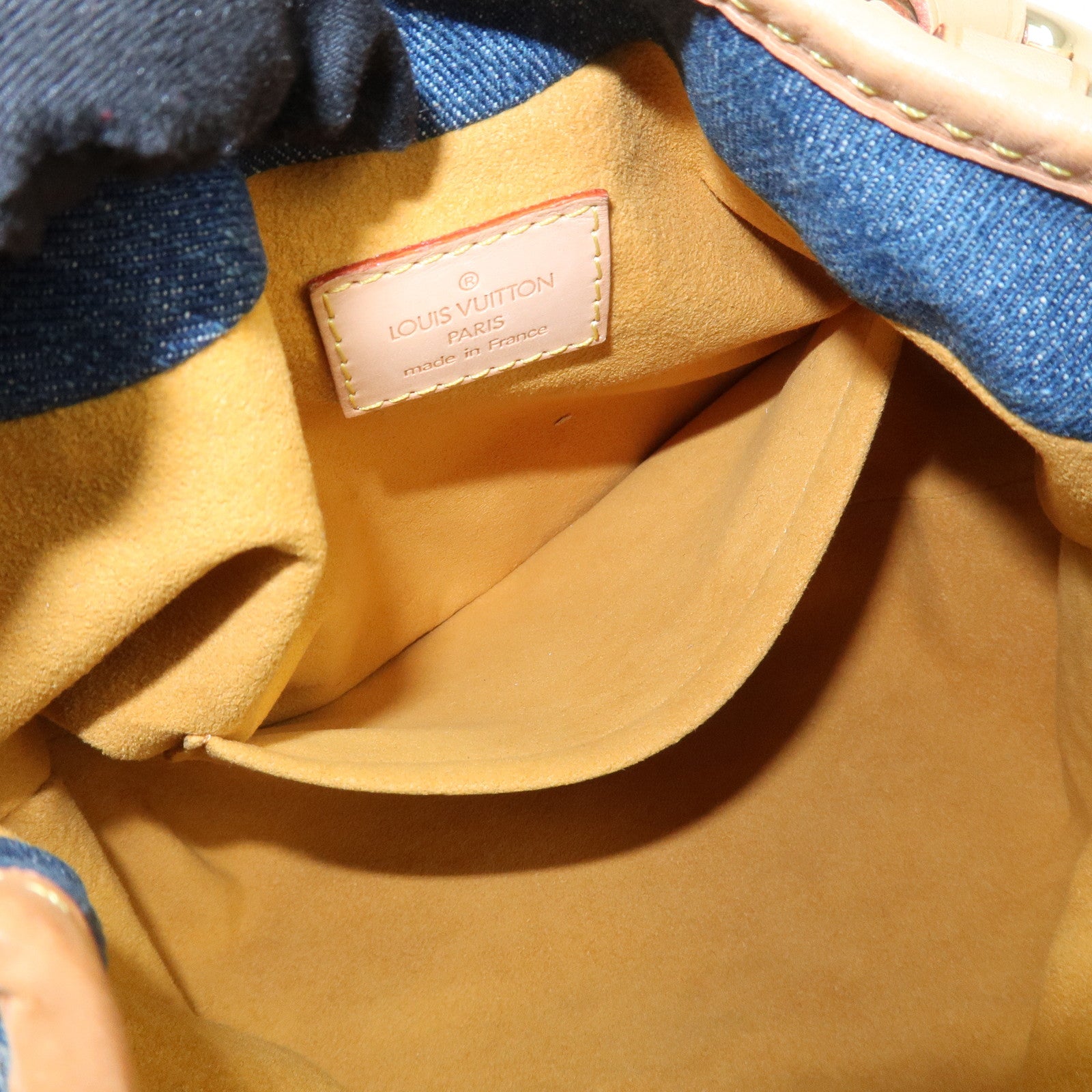 Louis Vuitton Monogram Denim Pleaty Hand Bag Blue M95020