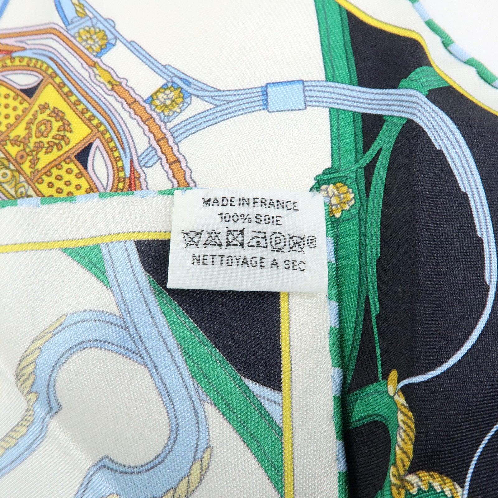 HERMES Petit Carre 42 Set of 2 Silk 100% Scarf Light Blue Black