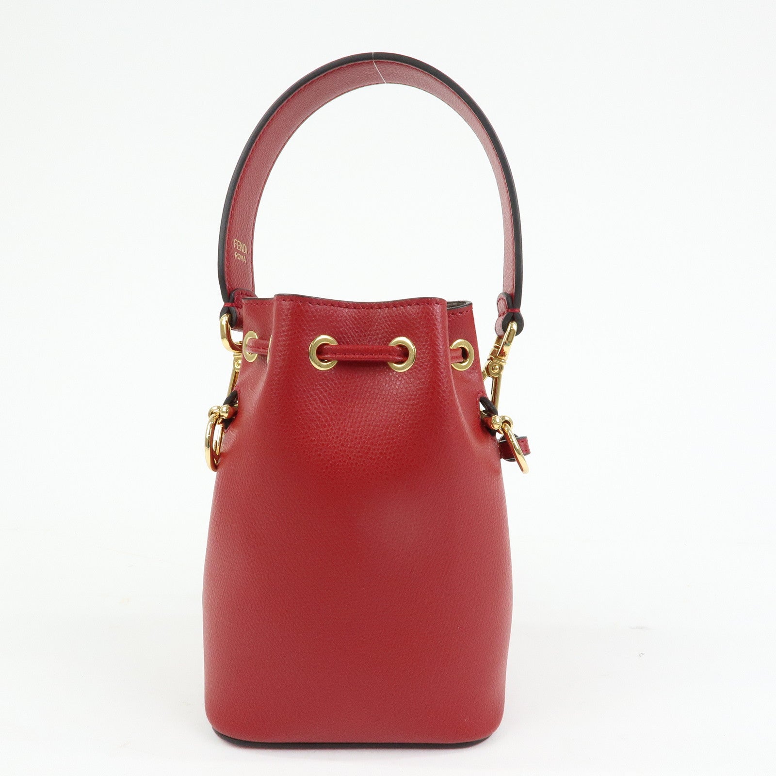 FENDI Mon Tresor Leather 2Way Bag Hand Bag Shoulder Bag Red 8BS010