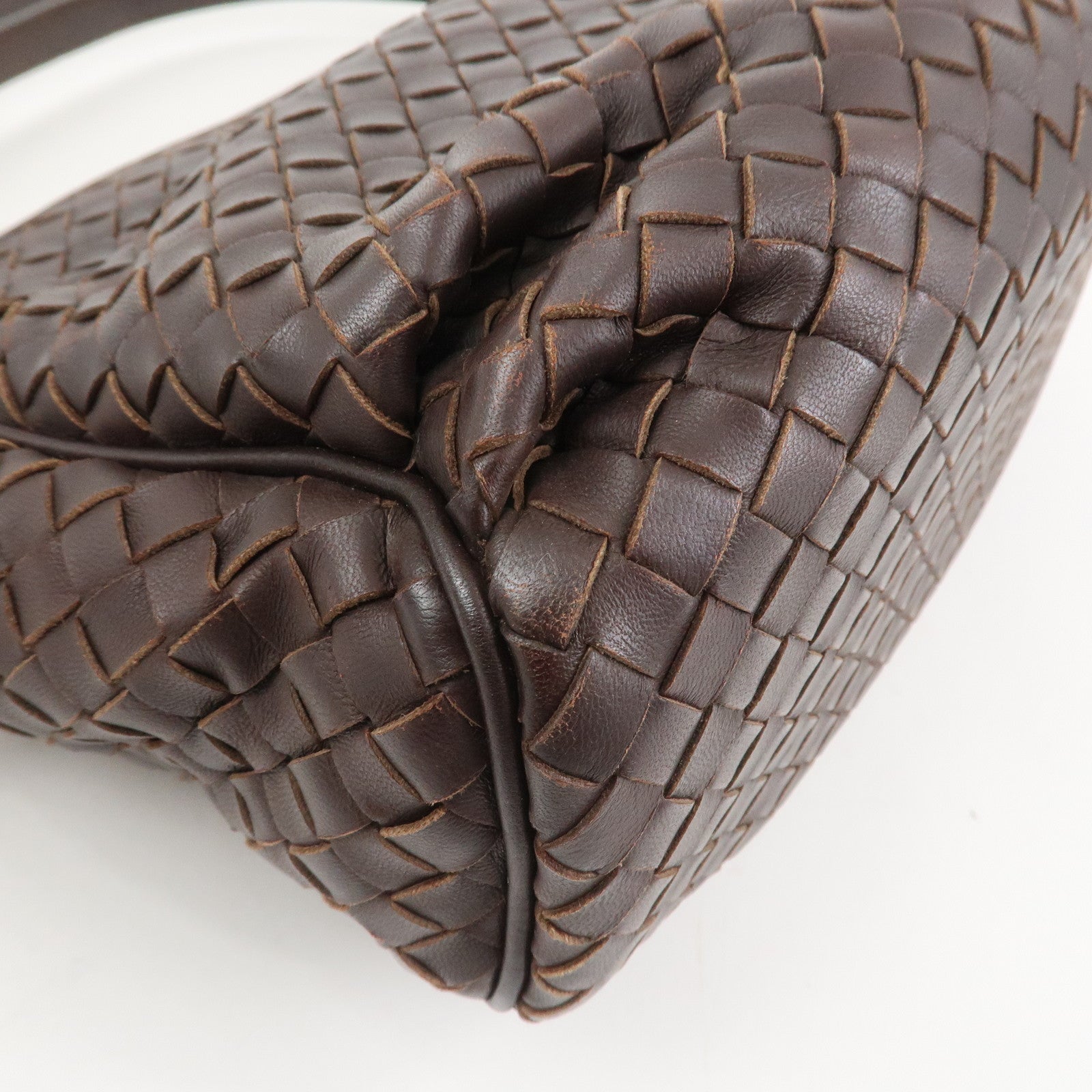 BOTTEGA VENETA Intrecciato Nappa Leather Shoulder Bag Brown