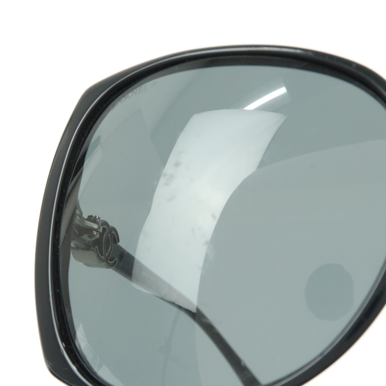 CHANEL COCO Mark Plastic Sunglasses 61□16 Black 5216-A