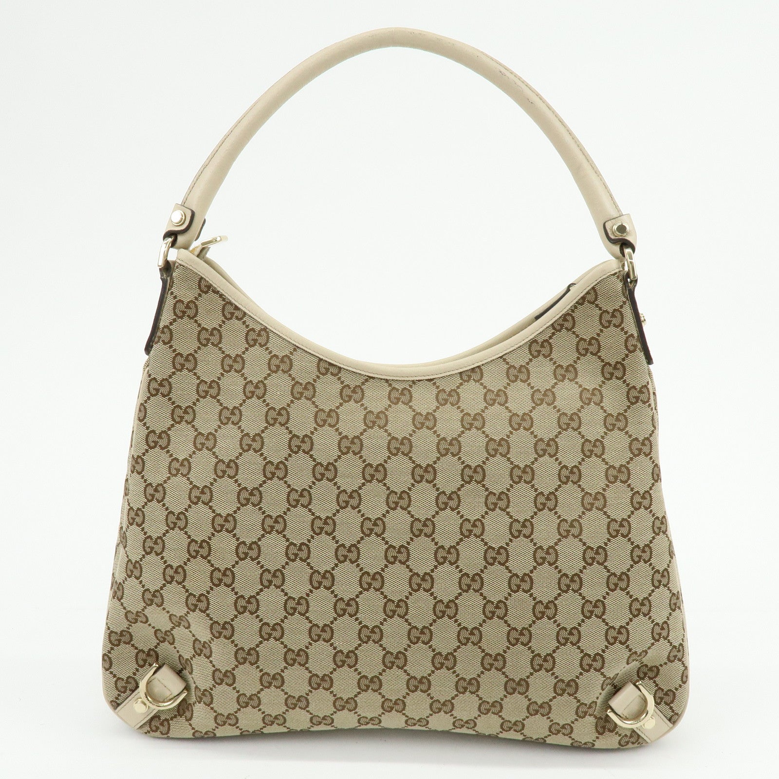 GUCCI Abbey GG Canvas Leather Shoulder Bag Hand Bag Beige 130737