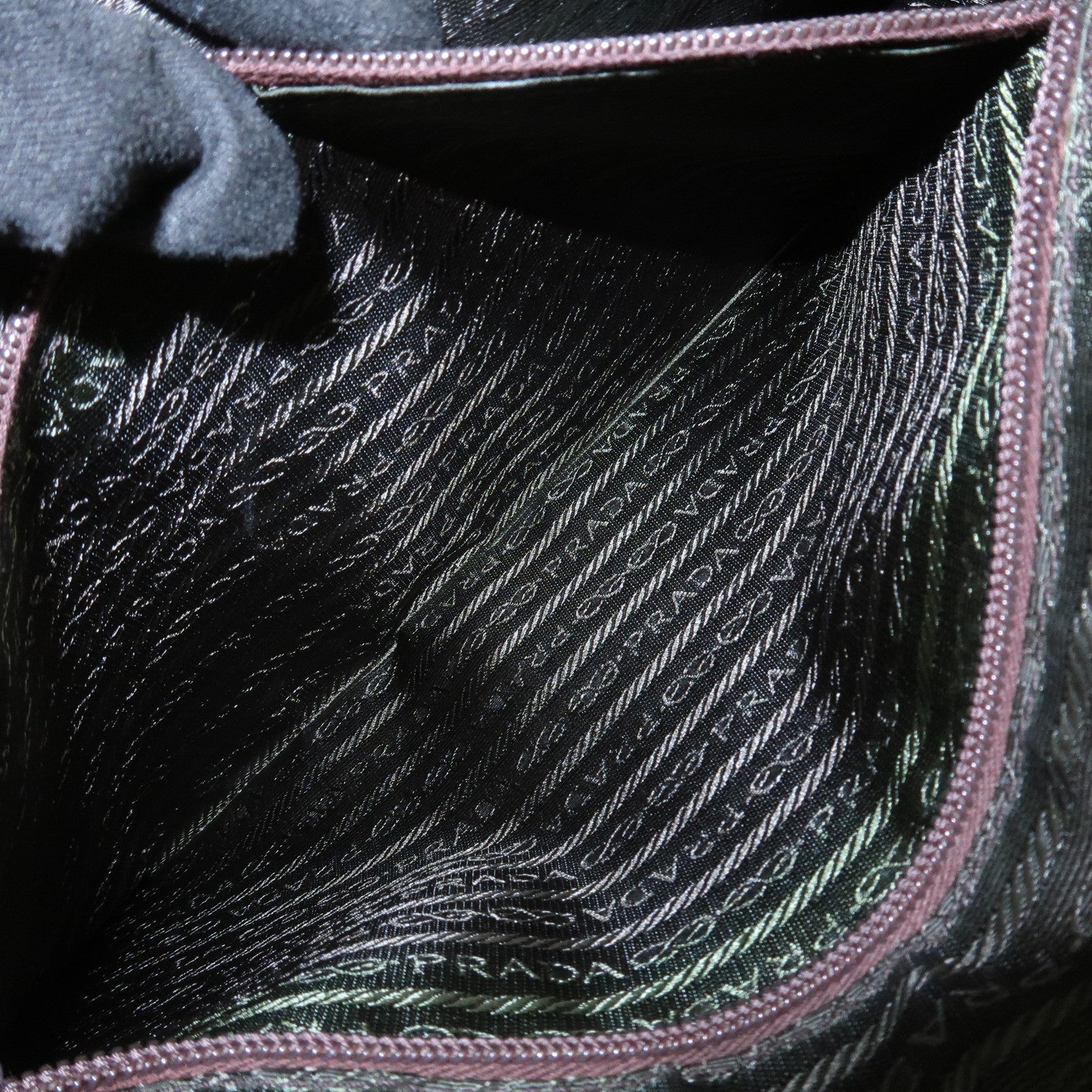 PRADA Triangle Logo Nylon Leather Shoulder Bag Crossbody Bag Beige