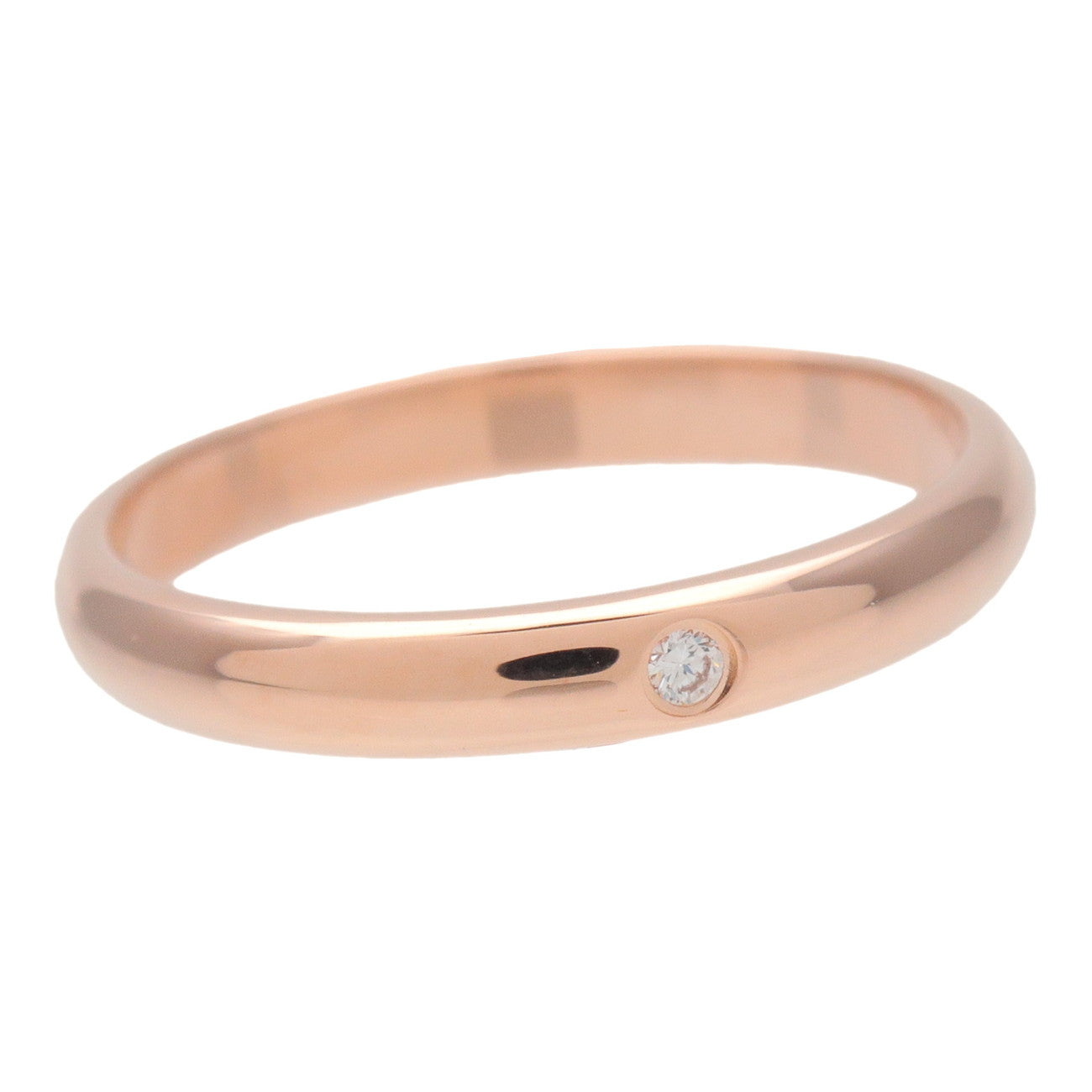 Cartier 1895 Wedding 1P Diamond Ring 2.6MM K18 750PG US5 EU49