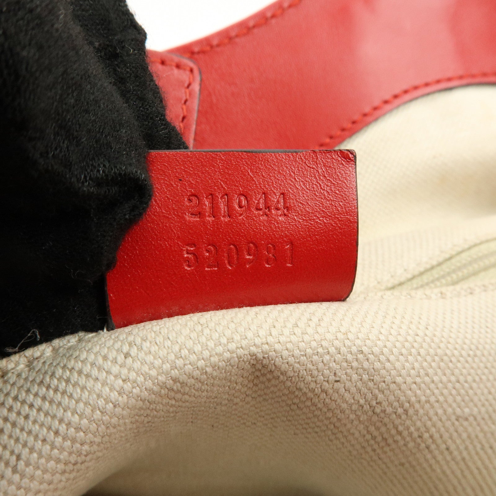 GUCCI Sukey Interlocking G GG Canvas Leather Tote Bag Beige Red