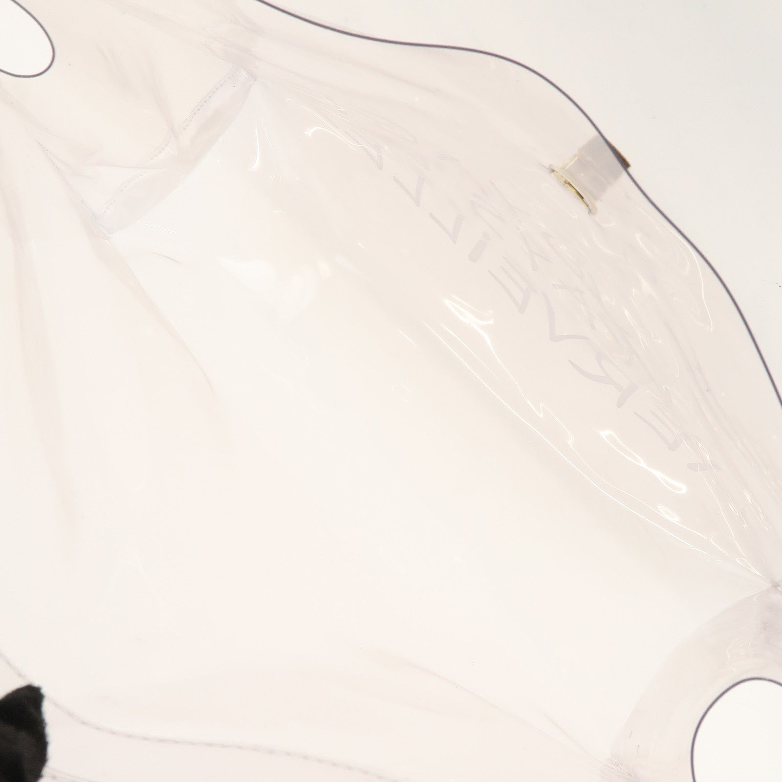HERMES Kelly Vinyl Hand Bag Clear Gold