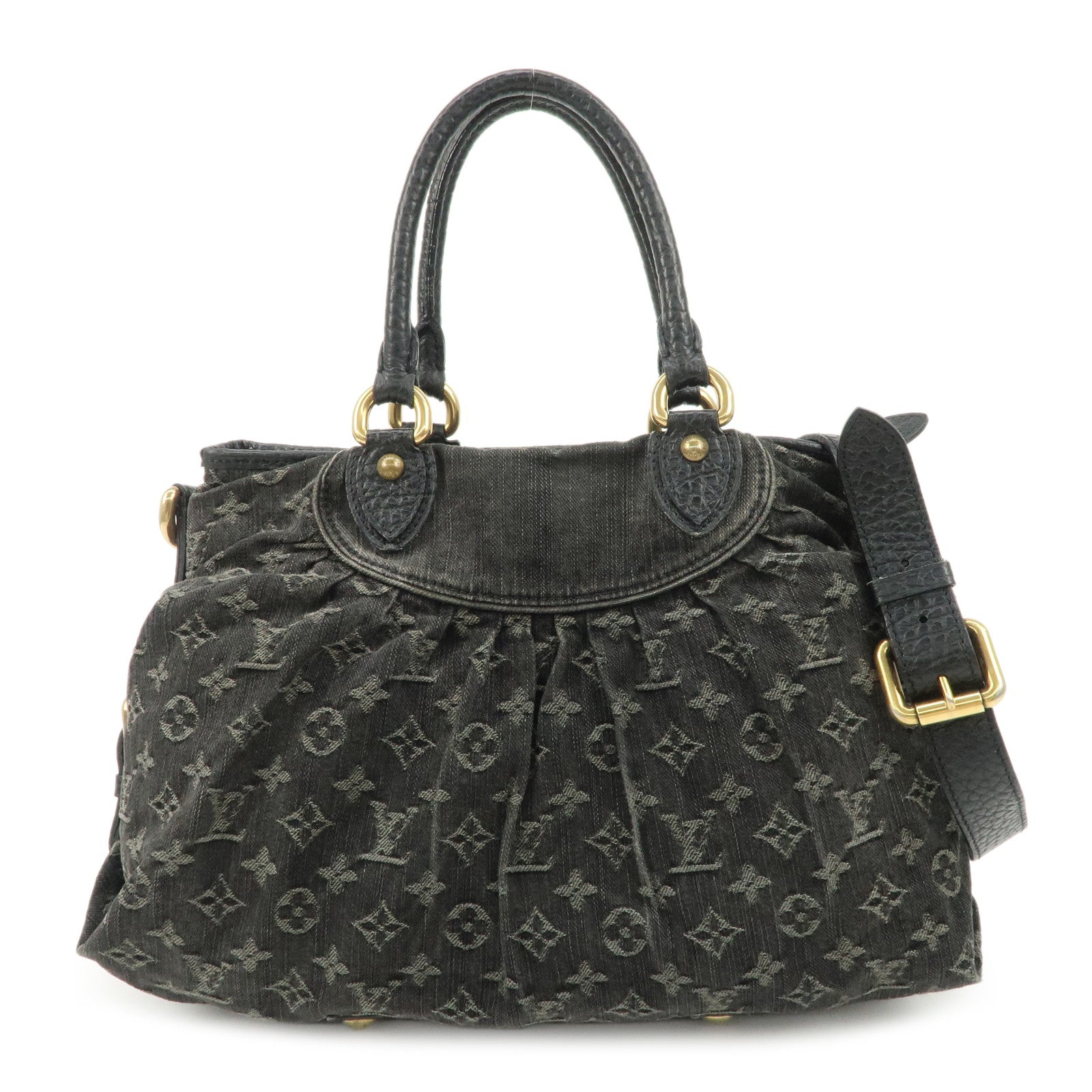 Louis Vuitton Monogram Denim Neo Cabby MM 2Way Bag Noir M95351