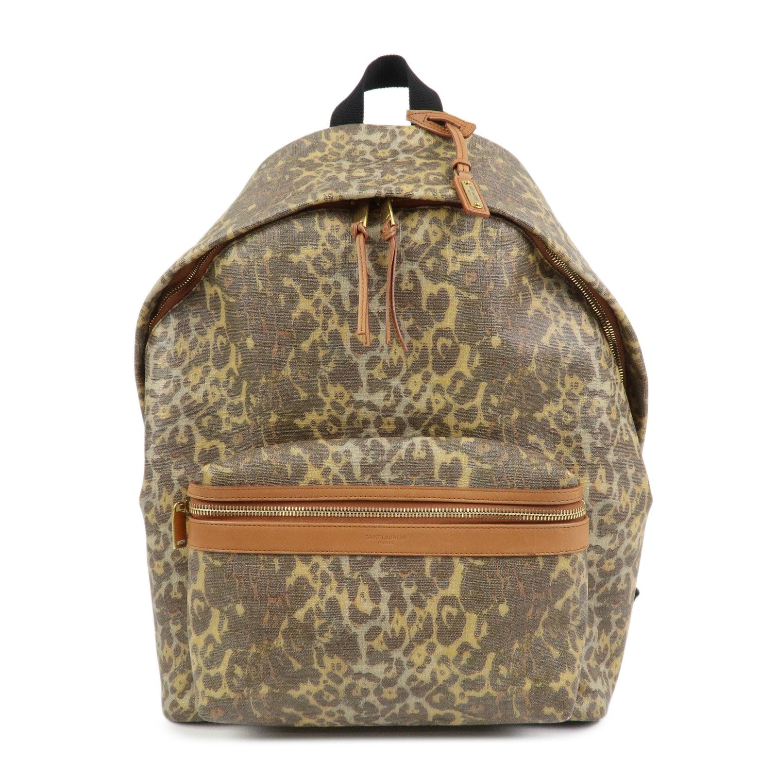SAINT LAURENT PARIS PVC Leather Backpack Rucksuck Animal 534967