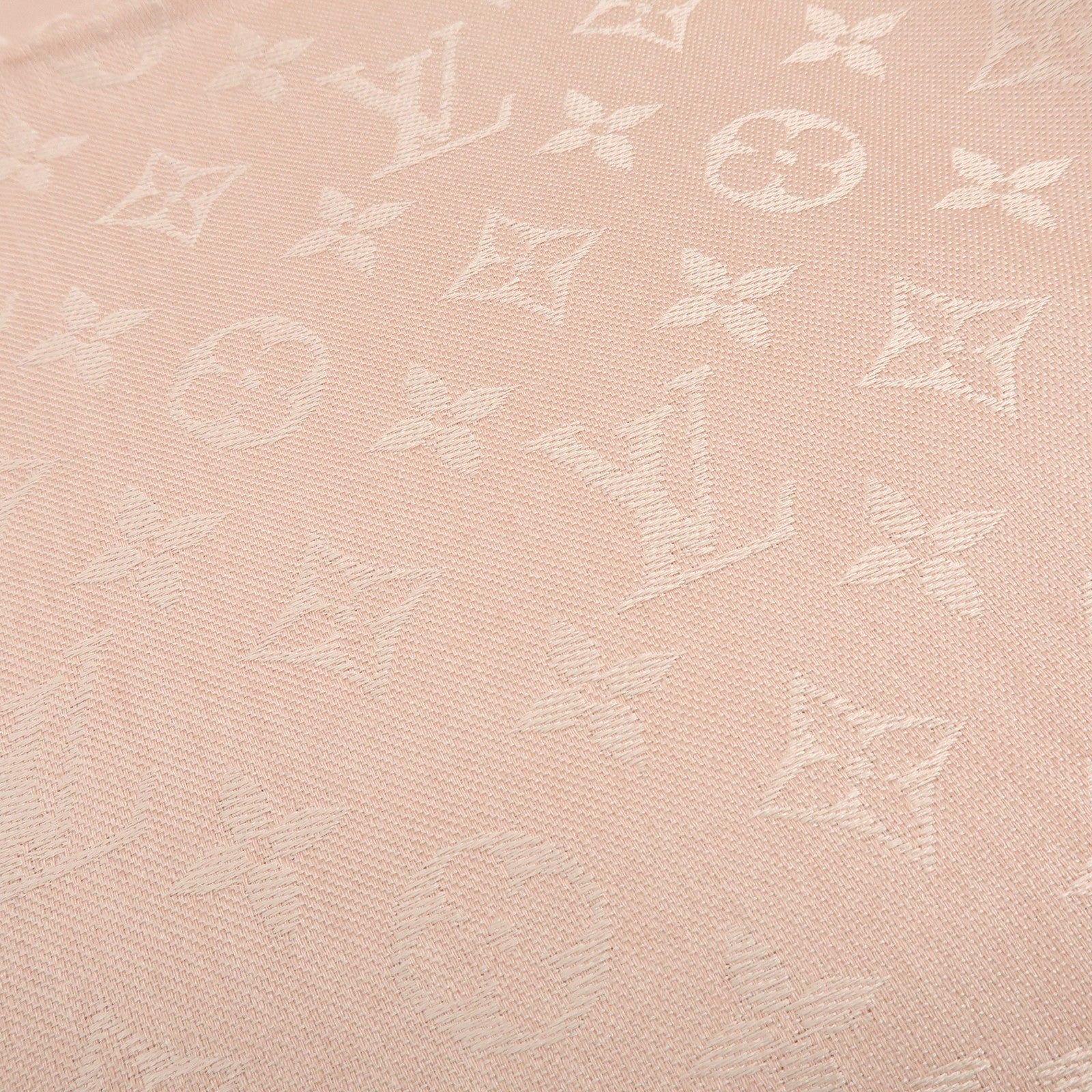 Louis Vuitton Monogram Silk Wool Scarf Shawl Pink M74441