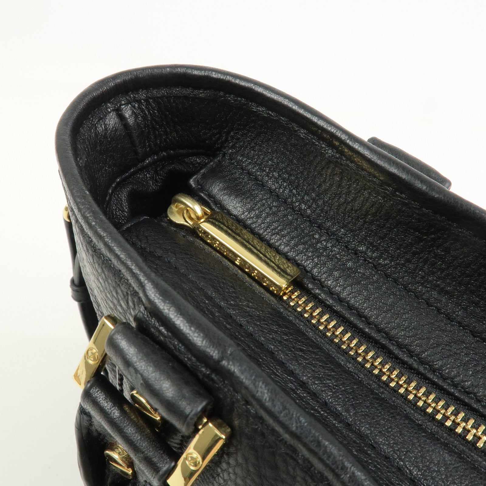 TORY BURCH Logo Leather 2way Hand Bag Black